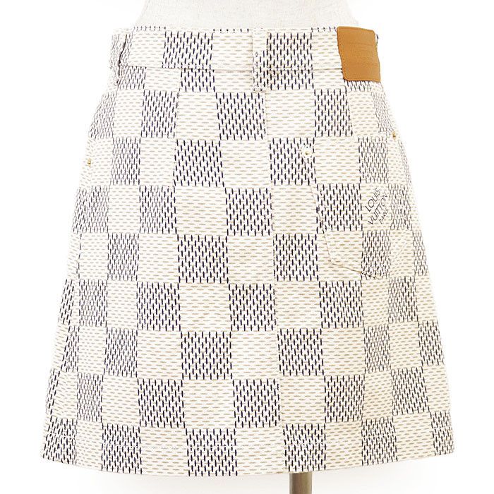 Louis Vuitton Louis Vuitton Louis Vuitton Damier Azur Cotton Skirt Textile Skirts DUTY FREE for USA Size ONE SIZE - 5 Thumbnail