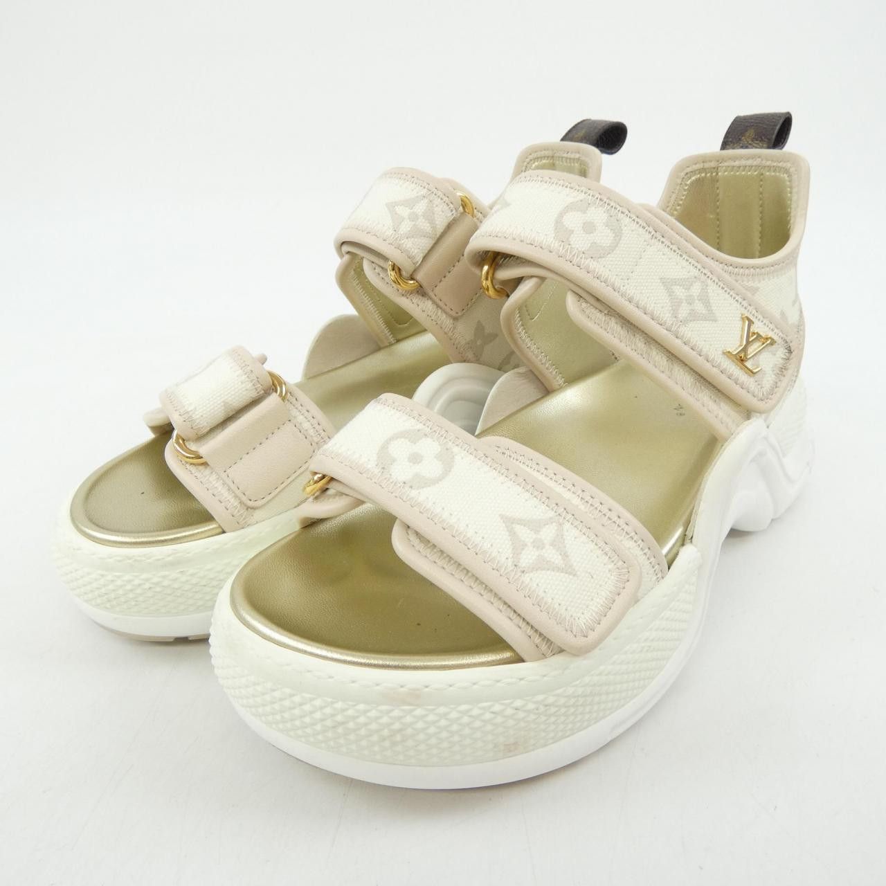 Louis Vuitton Louis Vuitton Louis Vuitton LV Archlight Monogram Denim Sandals Textile Shoes DUTY FREE for USA Size ONE SIZE - 3 Thumbnail
