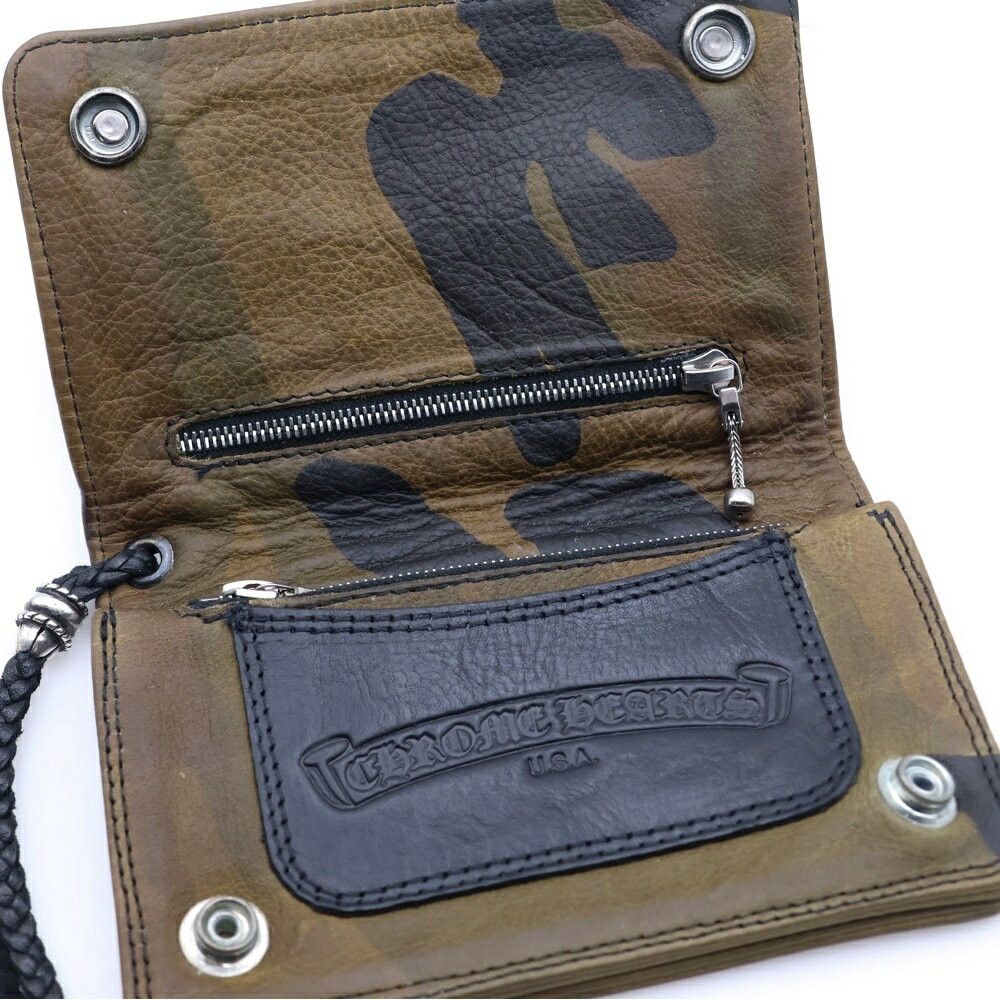Chrome Hearts Chrome Hearts 2 Zip Strap Cross Ball Button Leather Wallet Size ONE SIZE - 4 Thumbnail