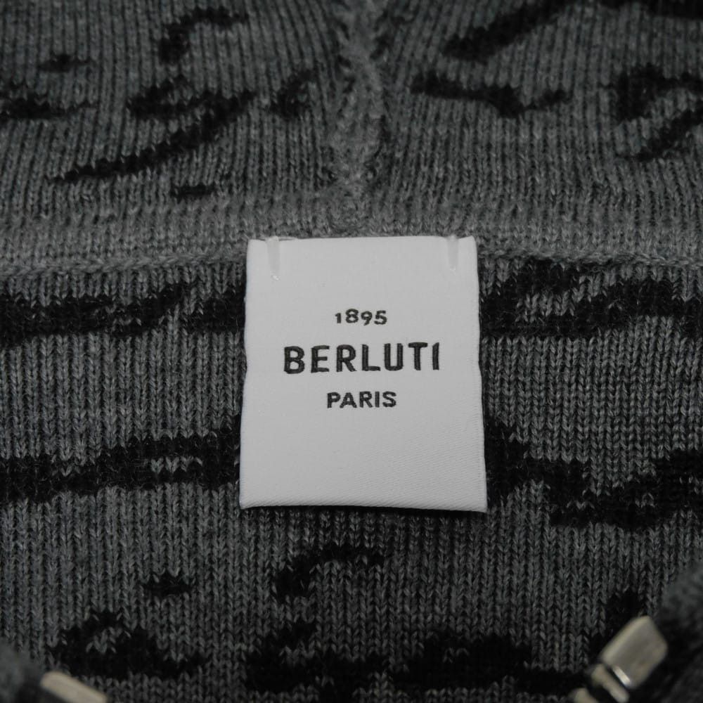 Berluti Berluti Berluti Double Face Scritto Wool Hoodie Textile Sweatshirts & Hoodies R17KHL79YAEP DUTY FREE for USA Size ONE SIZE - 7 Thumbnail