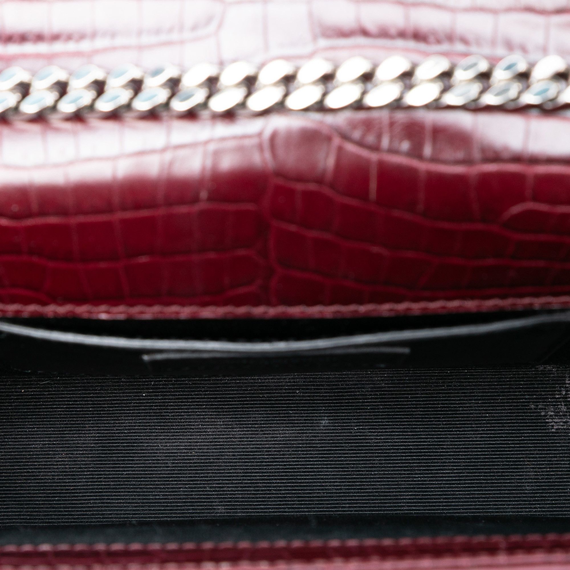 Yves Saint Laurent Yves Saint Laurent Medium Croc Embossed Leather Monogram Kate Tassel Crossbody Size ONE SIZE - 4 Thumbnail