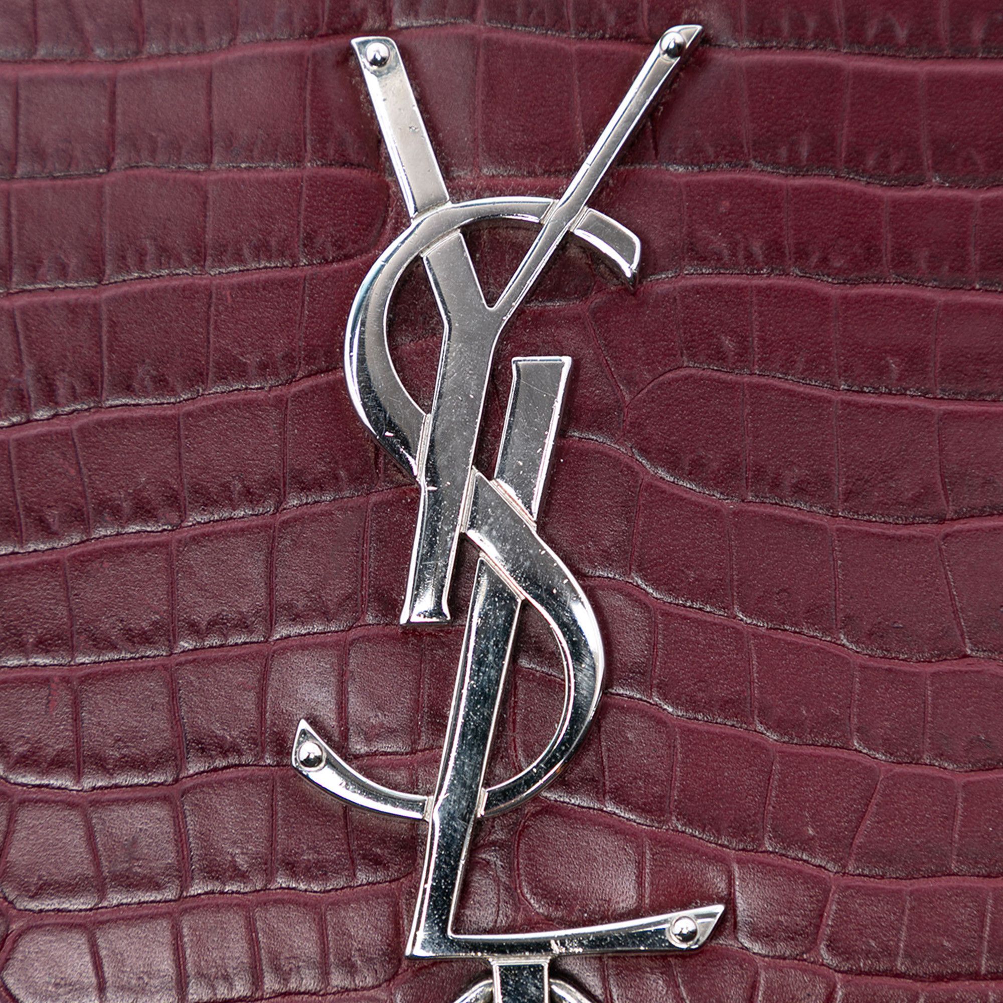 Yves Saint Laurent Yves Saint Laurent Medium Croc Embossed Leather Monogram Kate Tassel Crossbody Size ONE SIZE - 5 Thumbnail