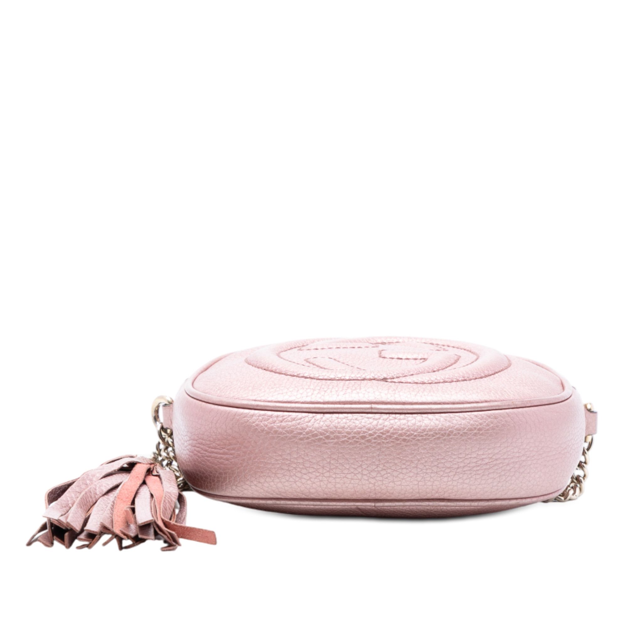 Gucci Gucci Mini Metallic Pebbled Calfskin Soho Chain Crossbody Size ONE SIZE - 3 Thumbnail
