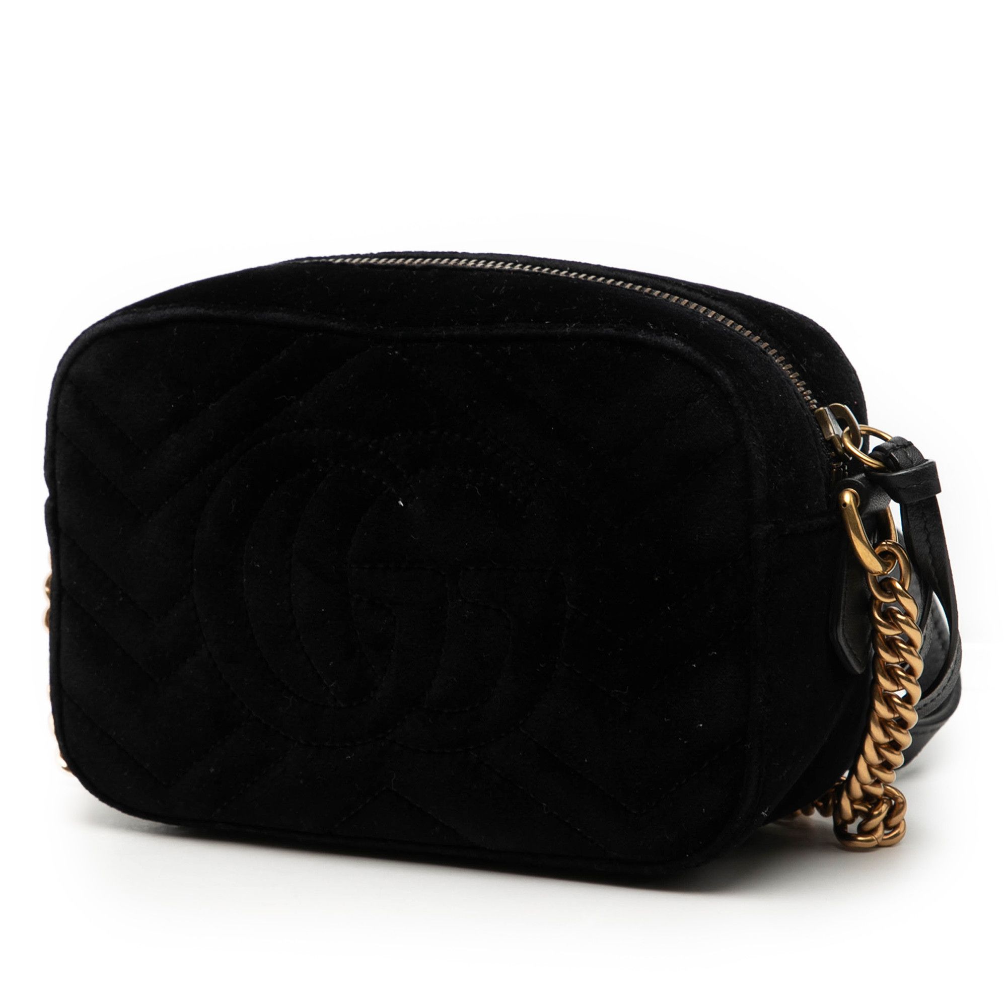 Gucci Gucci Mini GG Marmont Crystal Embellished Matelasse Velvet Crossbody Size ONE SIZE - 2 Thumbnail