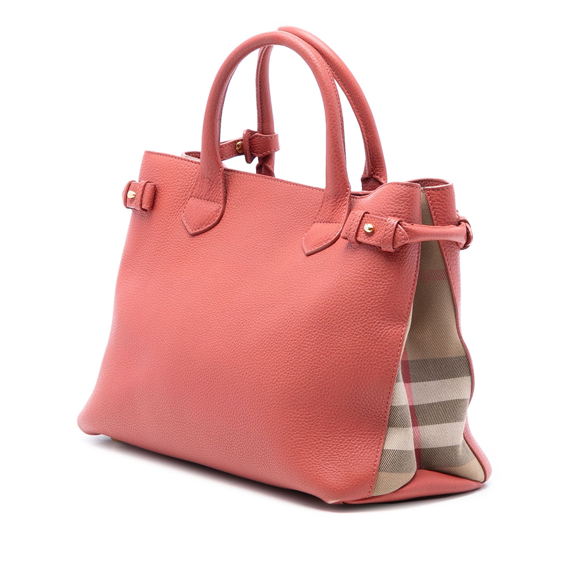 Burberry Burberry Medium Leather and House Check Canvas Banner Satchel Size ONE SIZE - 2 Thumbnail
