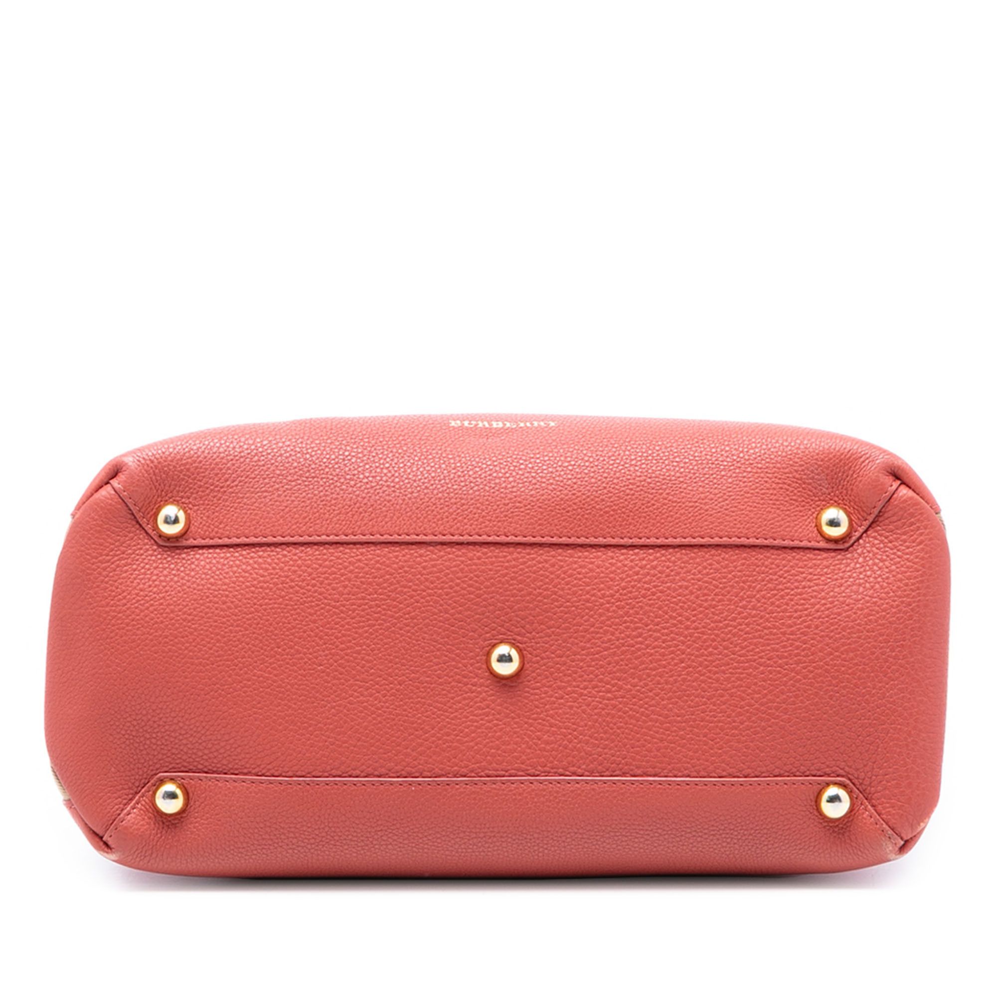 Burberry Burberry Medium Leather and House Check Canvas Banner Satchel Size ONE SIZE - 3 Thumbnail