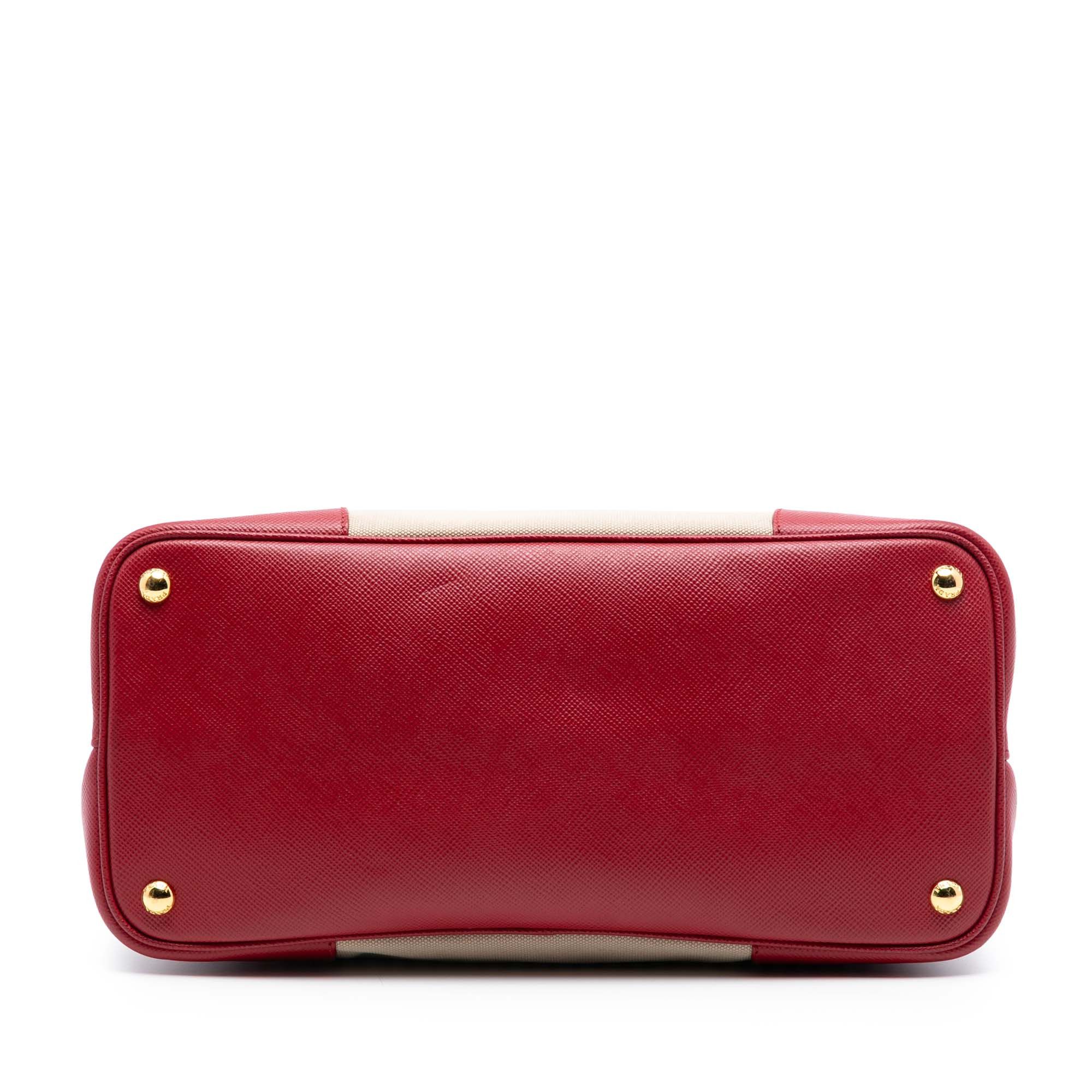 Prada Prada Large Canapa and Saffiano Double Satchel Size ONE SIZE - 3 Thumbnail