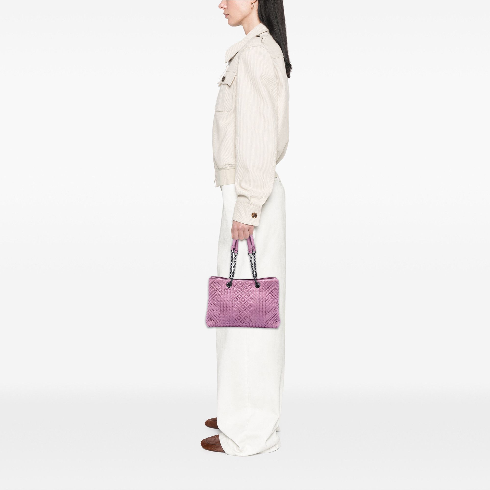 Bottega Veneta Bottega Veneta Medium Nappa Intrecciato Boutis Double Chain Tote Size ONE SIZE - 7 Thumbnail