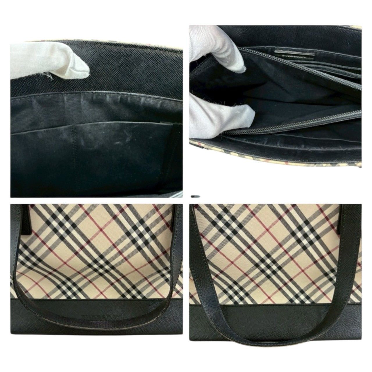 Burberry Burberry Burberry Nova Check Canvas Leather Handbag Textile Tote Bag DUTY FREE for USA Size ONE SIZE - 5 Thumbnail