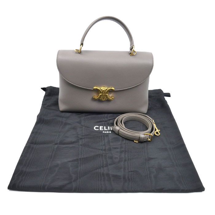 Celine Celine CELINE Medium Nino Calfskin 2way Shoulder Bag Leather Shoulder Bag 117523FXK.10BL DUTY FREE for USA Size ONE SIZE - 9 Thumbnail