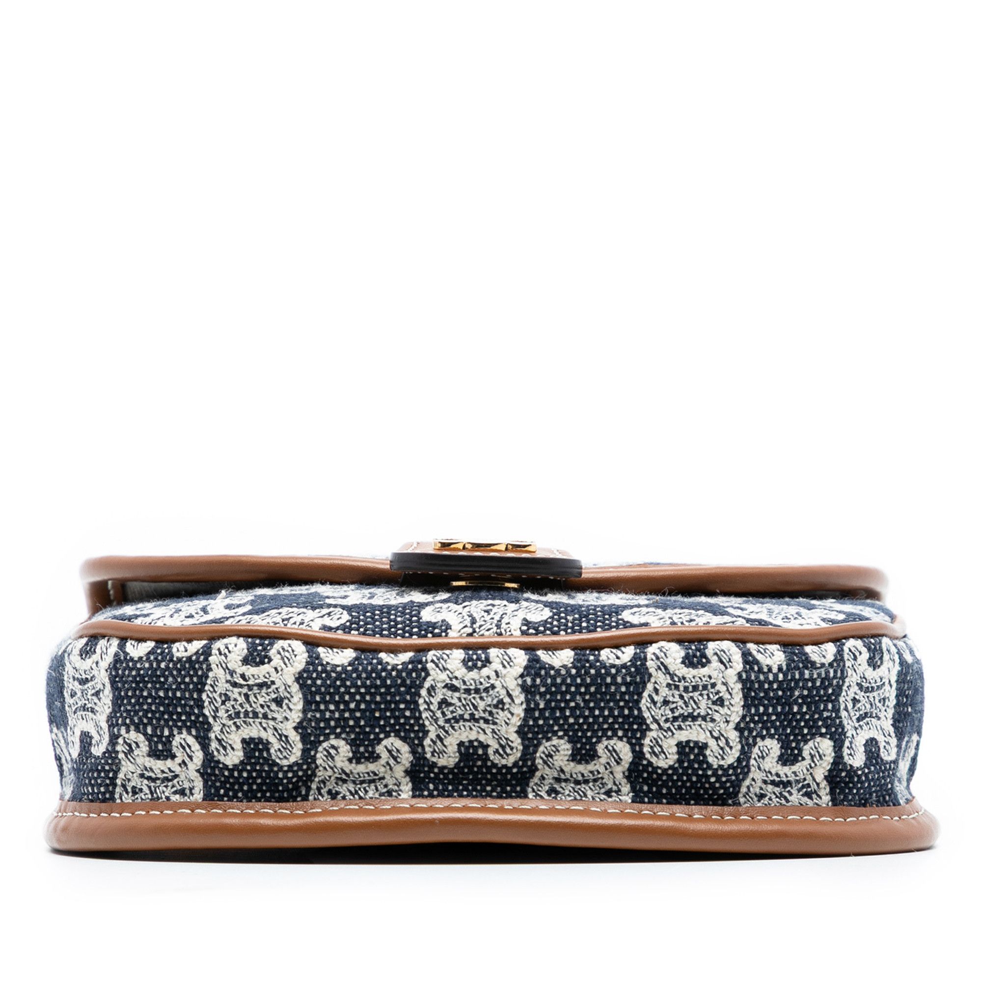 Celine Celine Mini Triomphe Canvas and Calfskin Besace Crossbody Size ONE SIZE - 3 Thumbnail