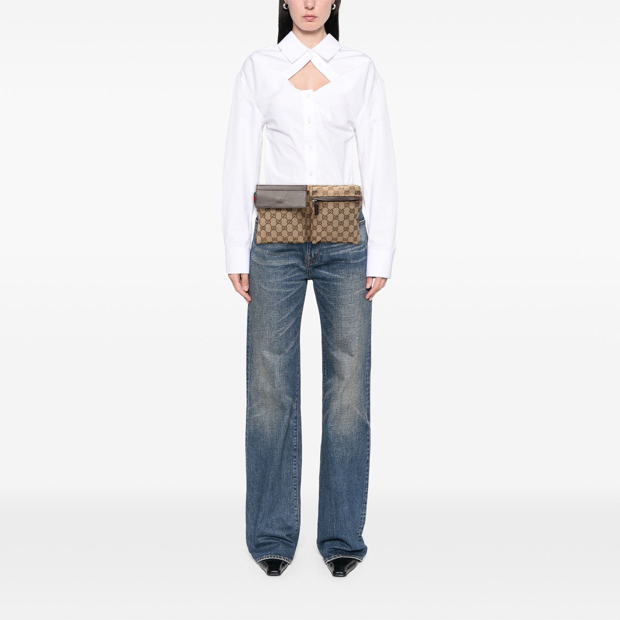 Gucci Gucci GG Canvas Web Double Pocket Belt Bag Size ONE SIZE - 7 Thumbnail