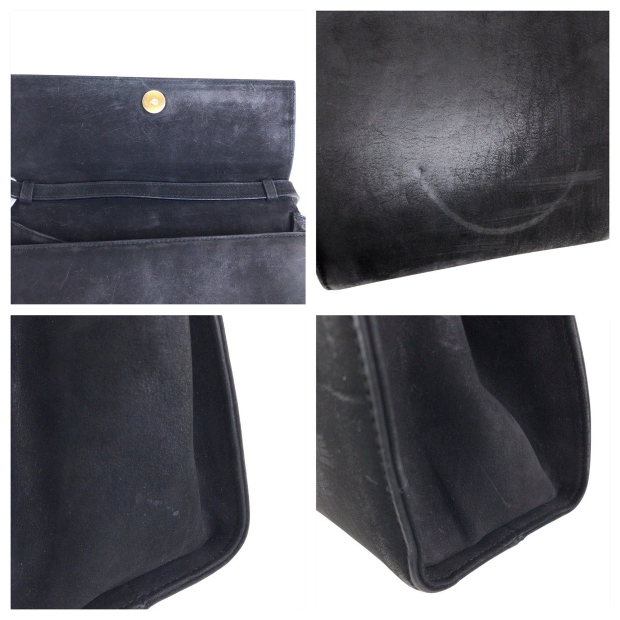 Salvatore Ferragamo Salvatore Ferragamo Gancini Embossed Black Suede Shoulder Bag with Gold Hardware, BA213648, Women's Size ONE SIZE - 5 Thumbnail