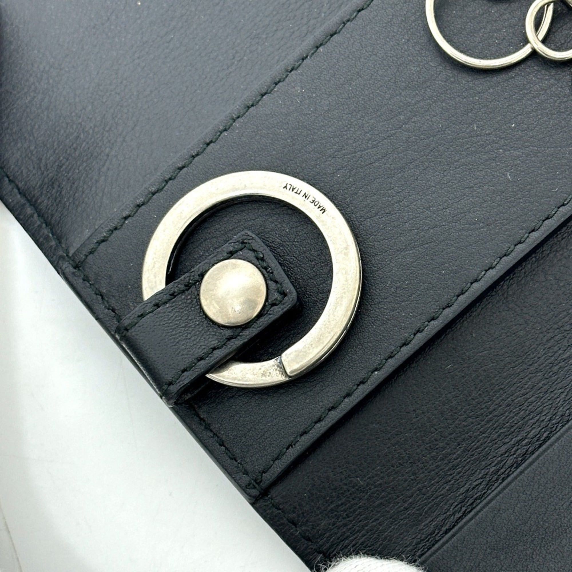 Gucci GUCCI 428781 Embossed Logo Keychain Key Ring 6-Key Case Leather Women's Black Size ONE SIZE - 9 Thumbnail