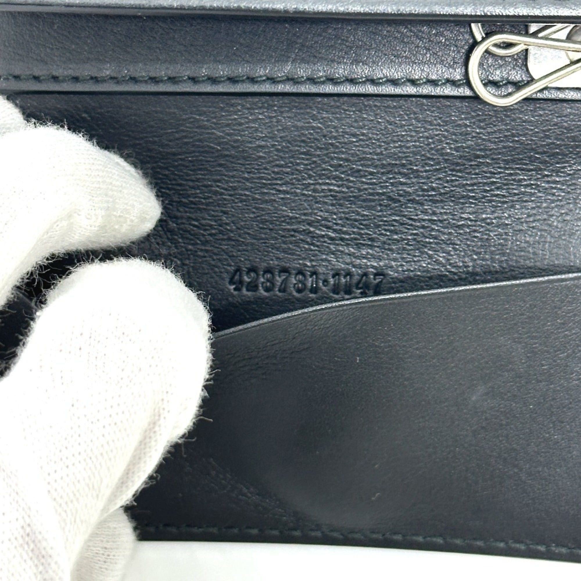 Gucci GUCCI 428781 Embossed Logo Keychain Key Ring 6-Key Case Leather Women's Black Size ONE SIZE - 11 Thumbnail