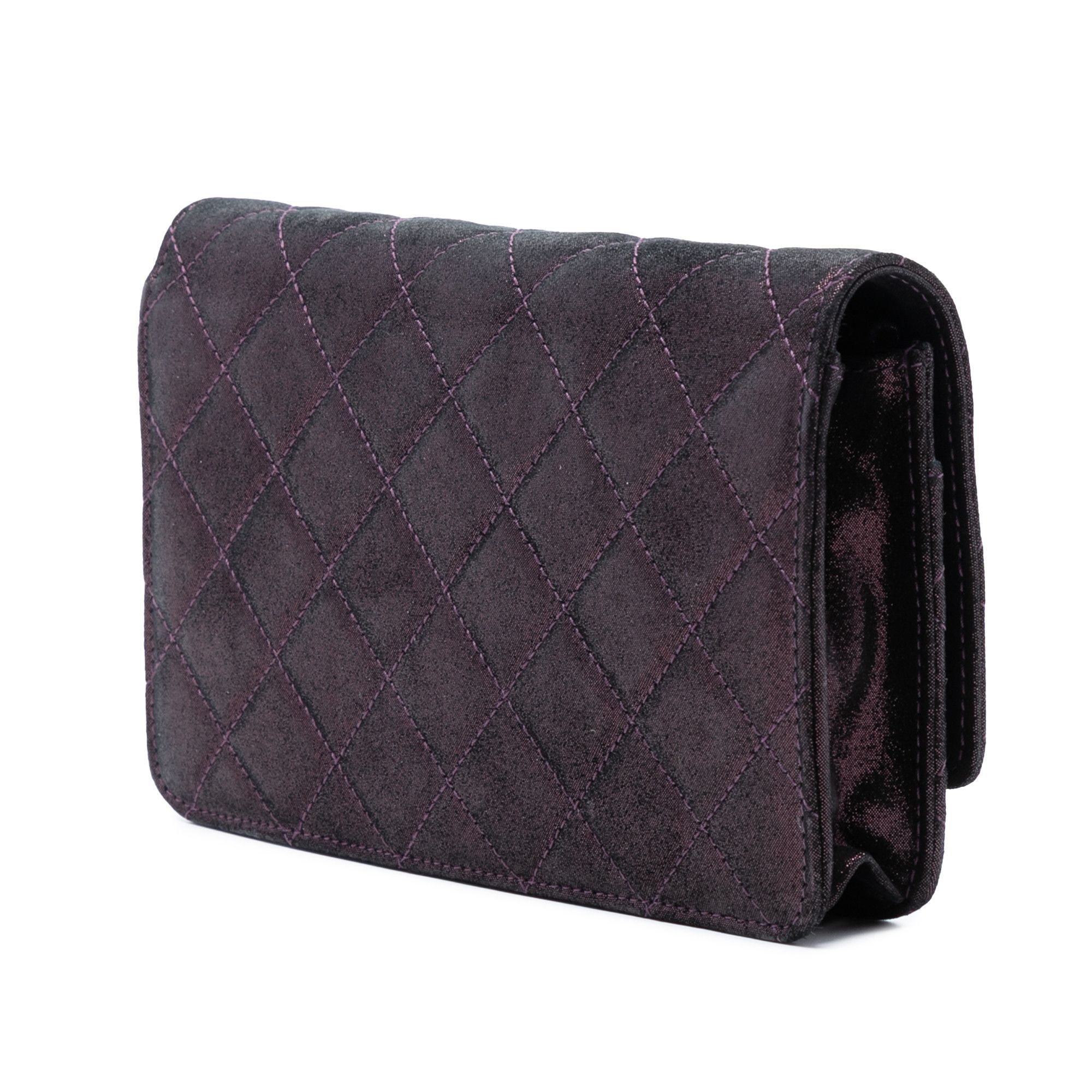 Chanel Chanel Quilted Iridescent Lambskin Tartan Button Wallet On Chain Size ONE SIZE - 2 Thumbnail