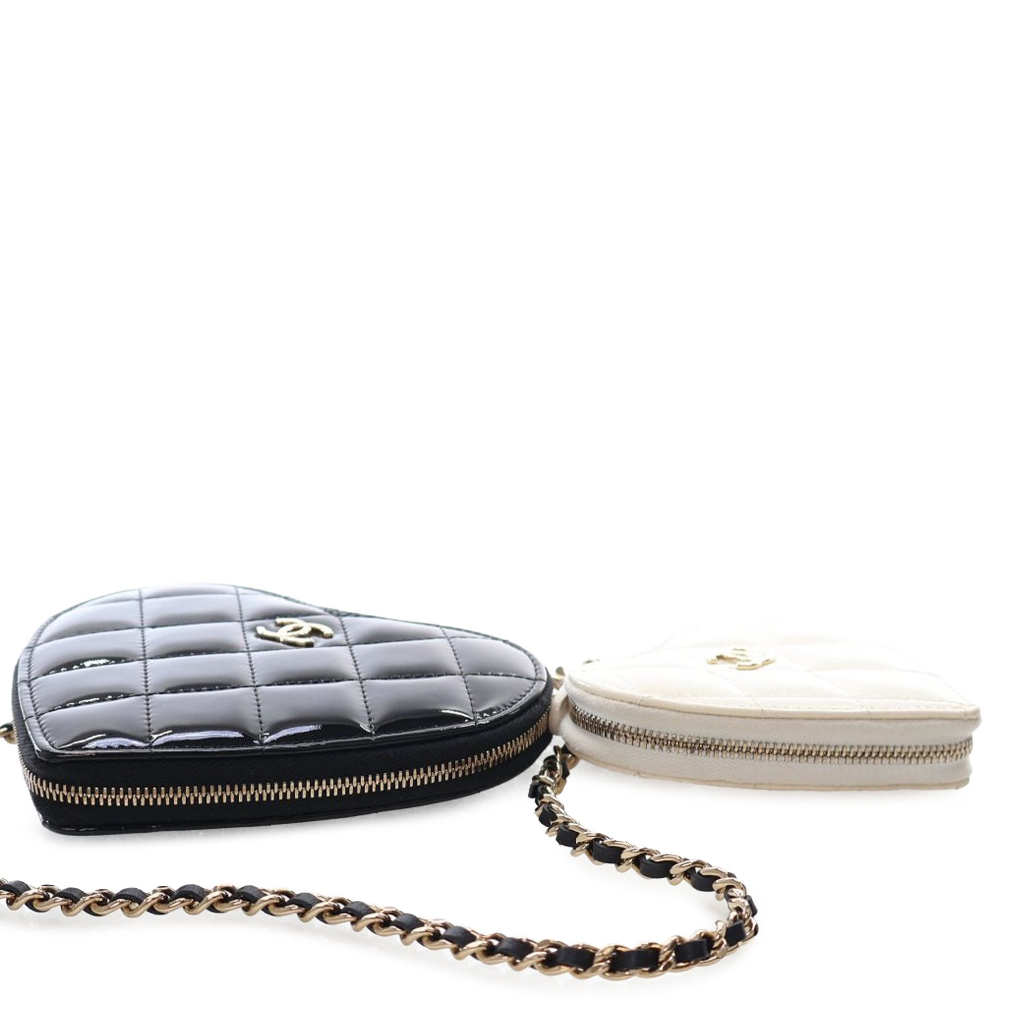 Chanel Chanel Quilted Patent Duo Heart Clutch with Chain Size ONE SIZE - 3 Thumbnail