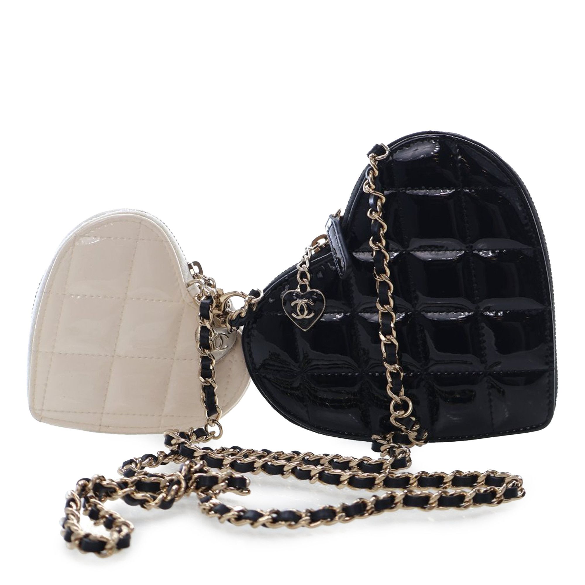 Chanel Chanel Quilted Patent Duo Heart Clutch with Chain Size ONE SIZE - 2 Thumbnail