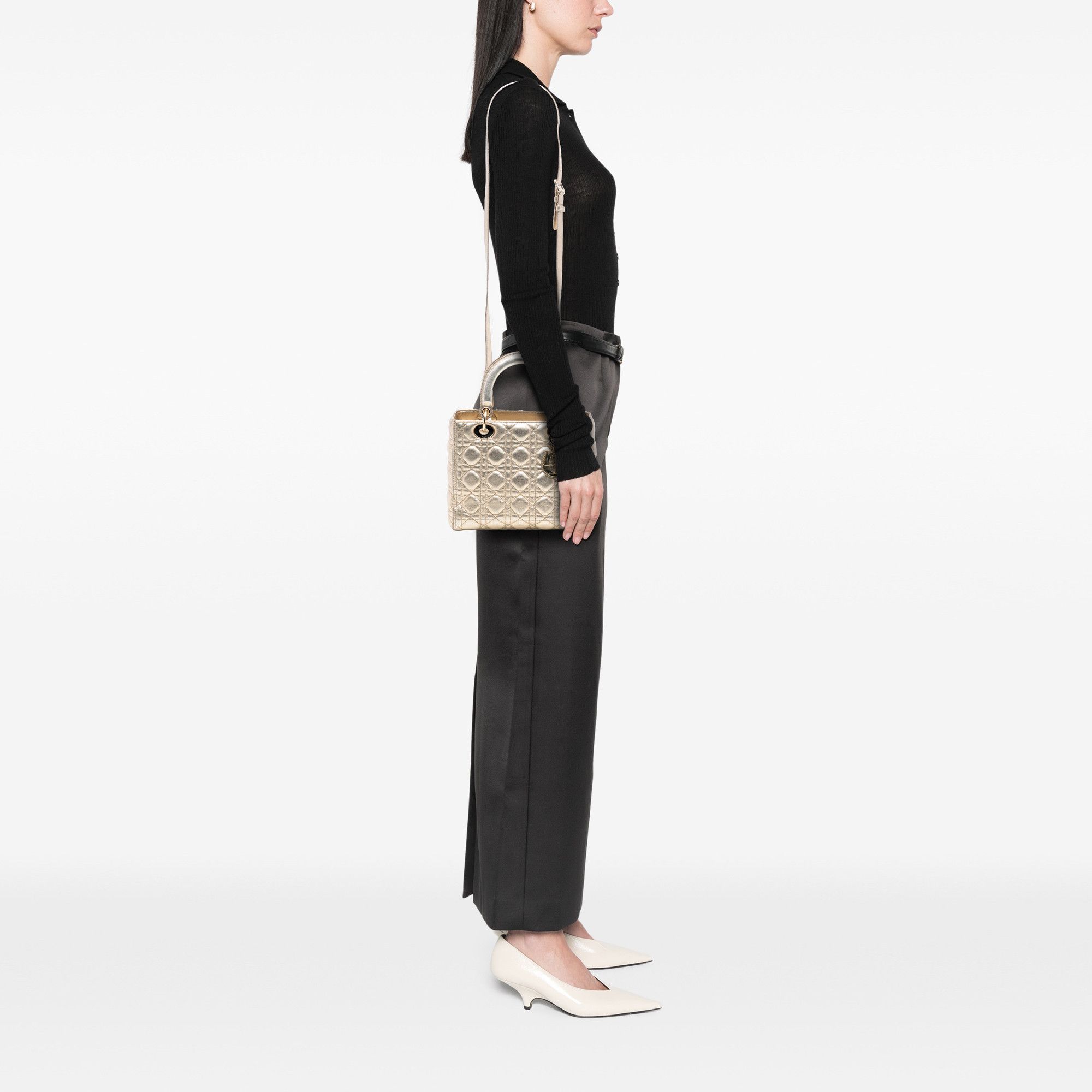 Dior Dior Medium Metallic Lambskin Cannage Lady Dior Size ONE SIZE - 7 Thumbnail
