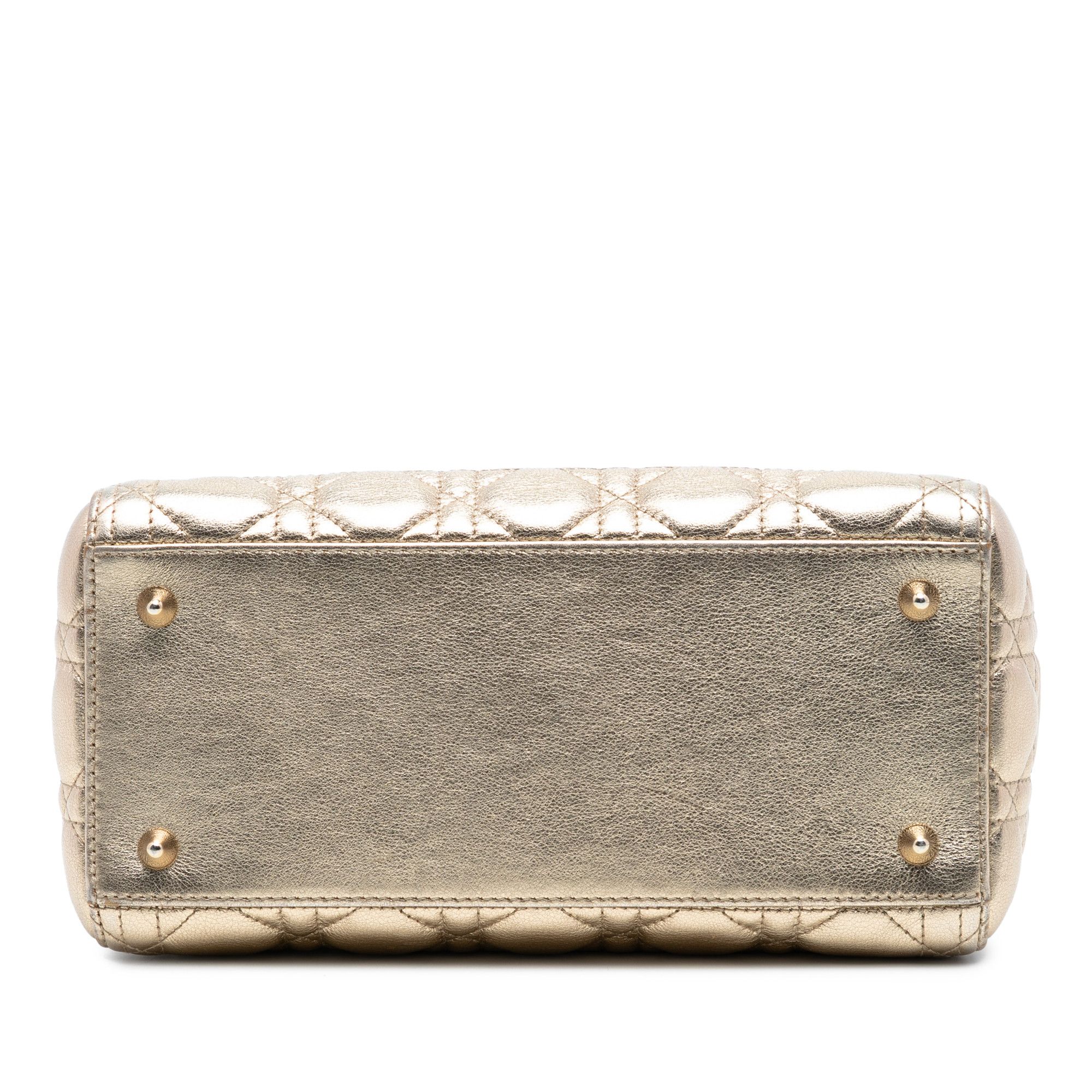 Dior Dior Medium Metallic Lambskin Cannage Lady Dior Size ONE SIZE - 3 Thumbnail