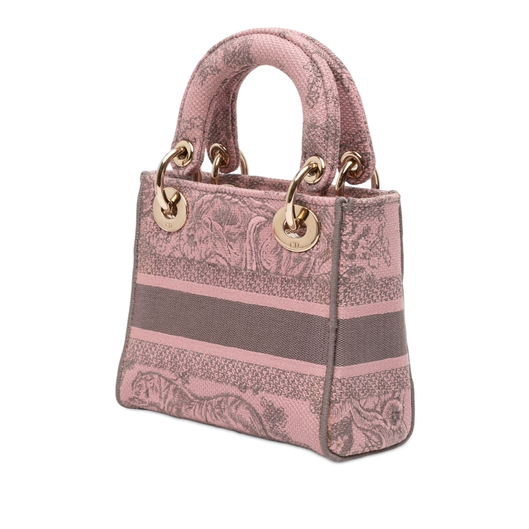 Dior Dior Mini Embroidered Canvas Toile De Jouy Lady D Lite Size ONE SIZE - 2 Thumbnail