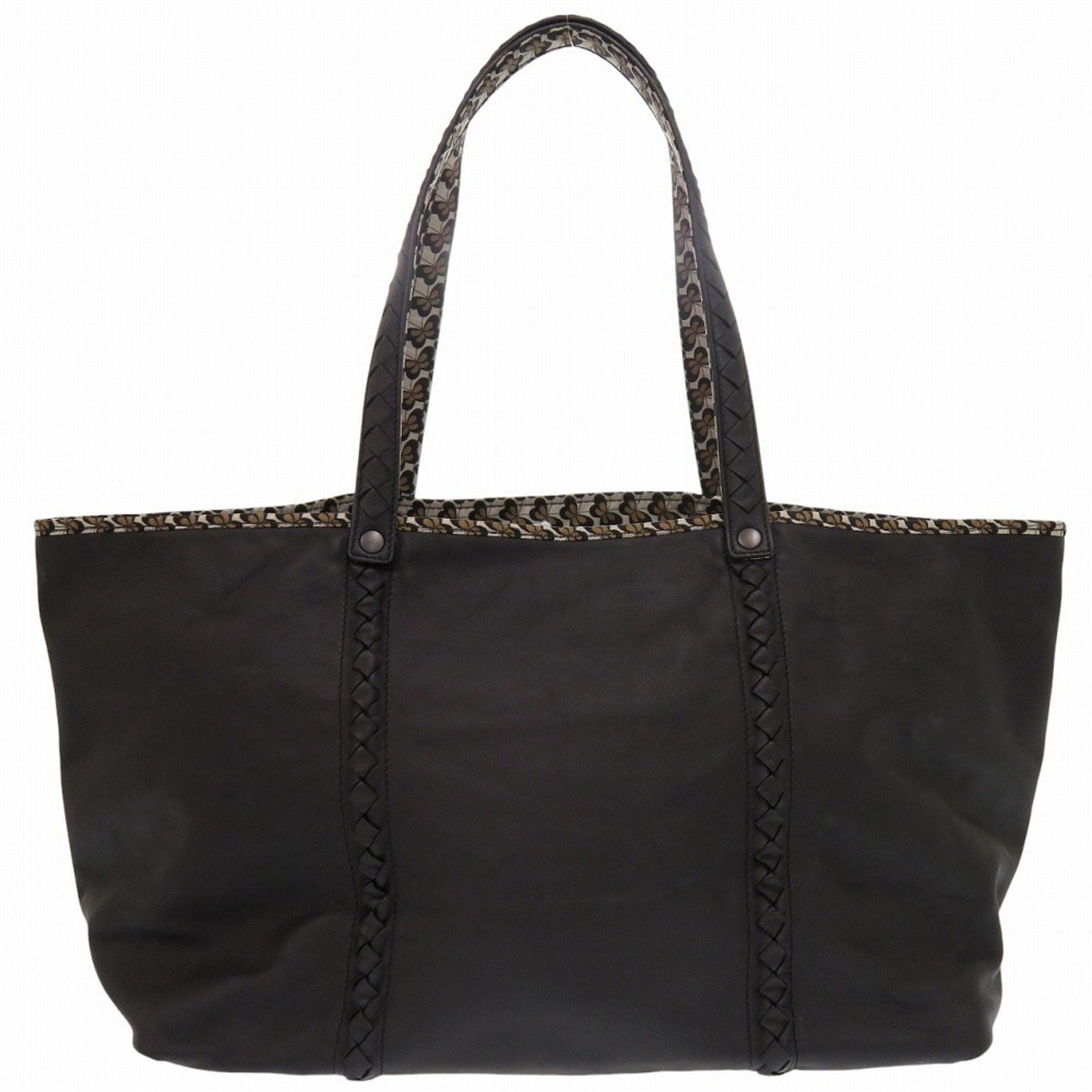 Bottega Veneta Excellent condition Bottega Veneta Intrecciato reversible tote bag with butterfly pattern, 547381, leather and nylon, black, 0924BOTTEGAVENETA Size ONE SIZE - 2 Thumbnail