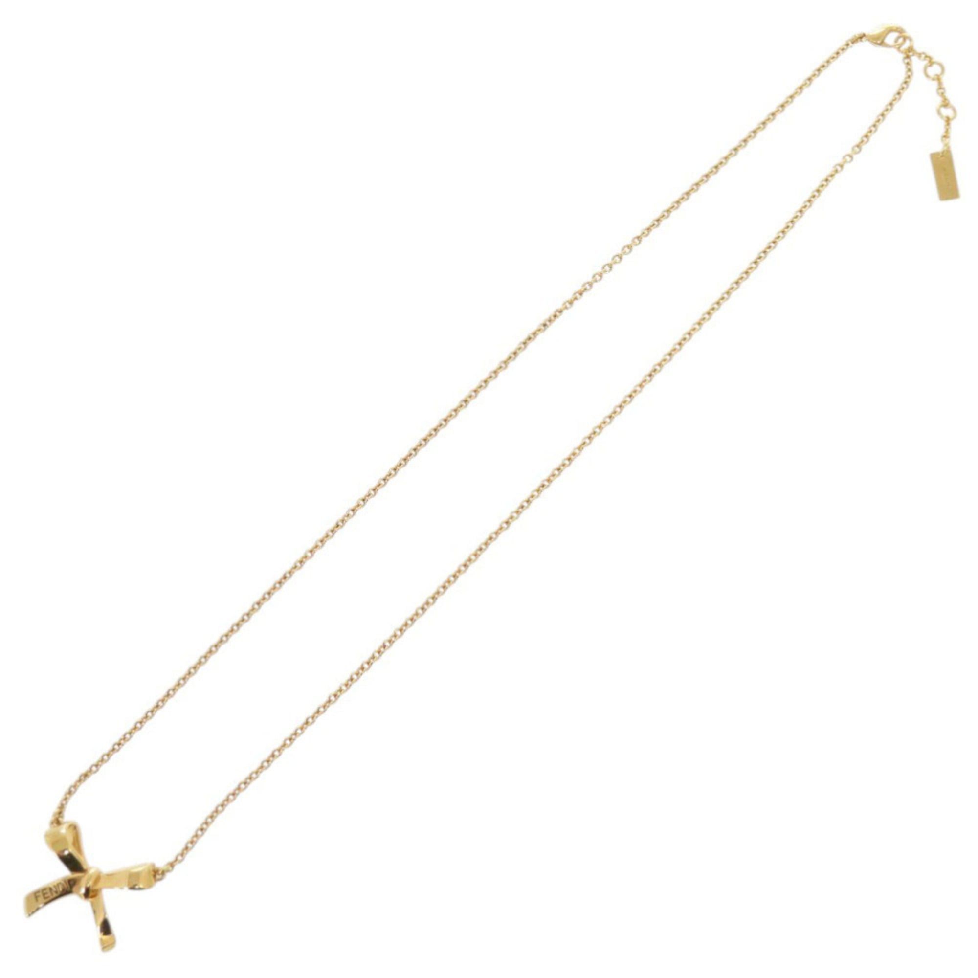 Fendi Excellent condition Fendi ribbon gold necklace pendant 1315FENDI Size ONE SIZE - 3 Thumbnail