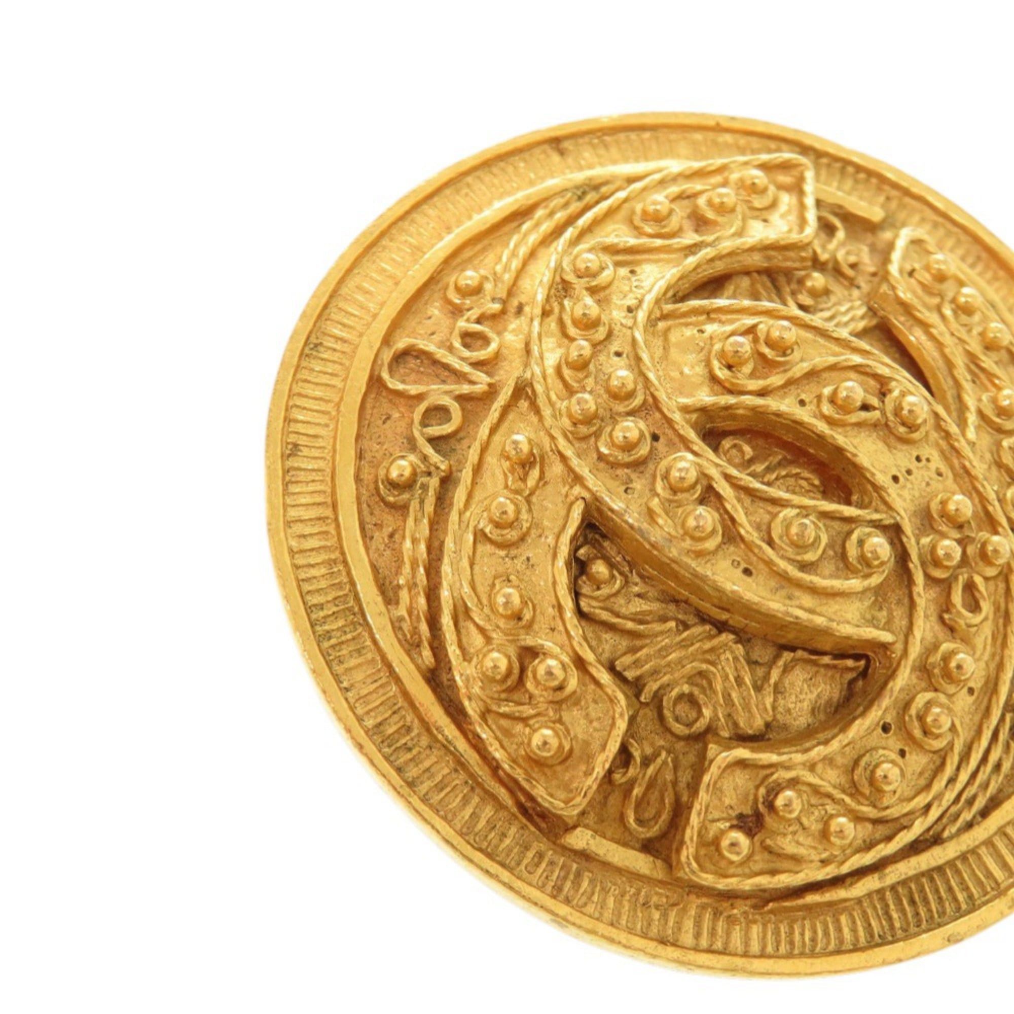 Chanel Excellent condition Chanel vintage Coco Mark metal gold brooch 0068CHANEL Size ONE SIZE - 7 Thumbnail