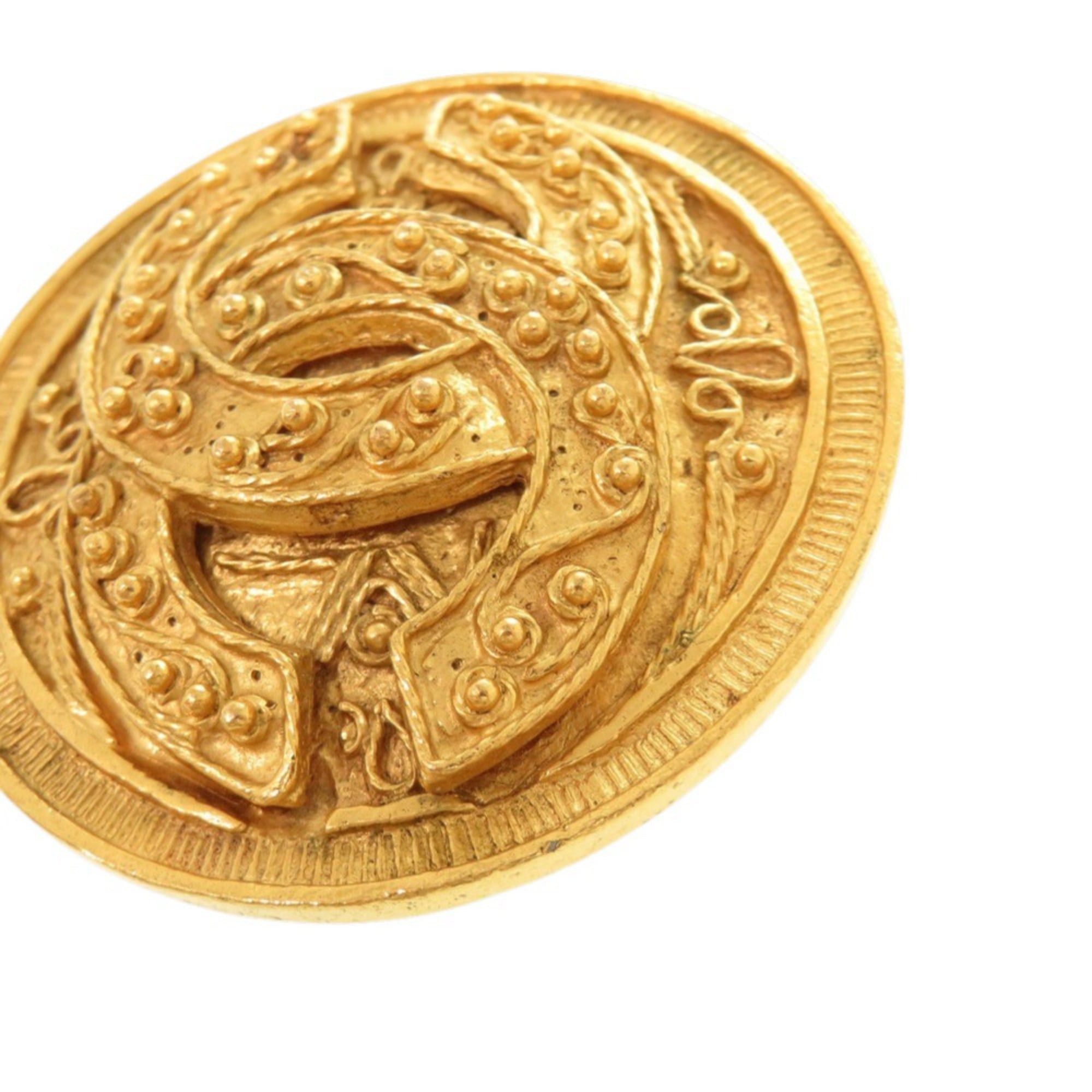 Chanel Excellent condition Chanel vintage Coco Mark metal gold brooch 0068CHANEL Size ONE SIZE - 6 Thumbnail
