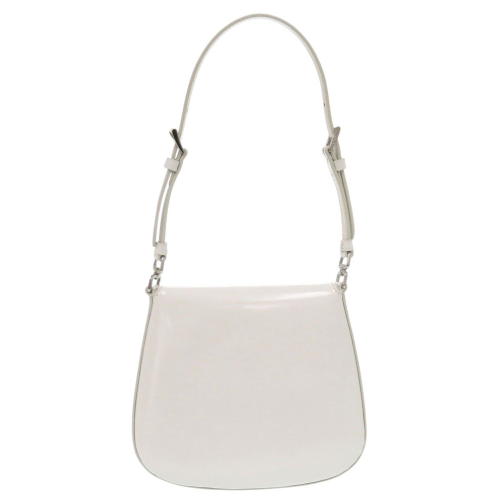 Prada Unused Prada SPAZZOLATO 1BH188 Triangle Logo Leather White 2-Way Shoulder Bag 0372PRADA Size ONE SIZE - 3 Thumbnail