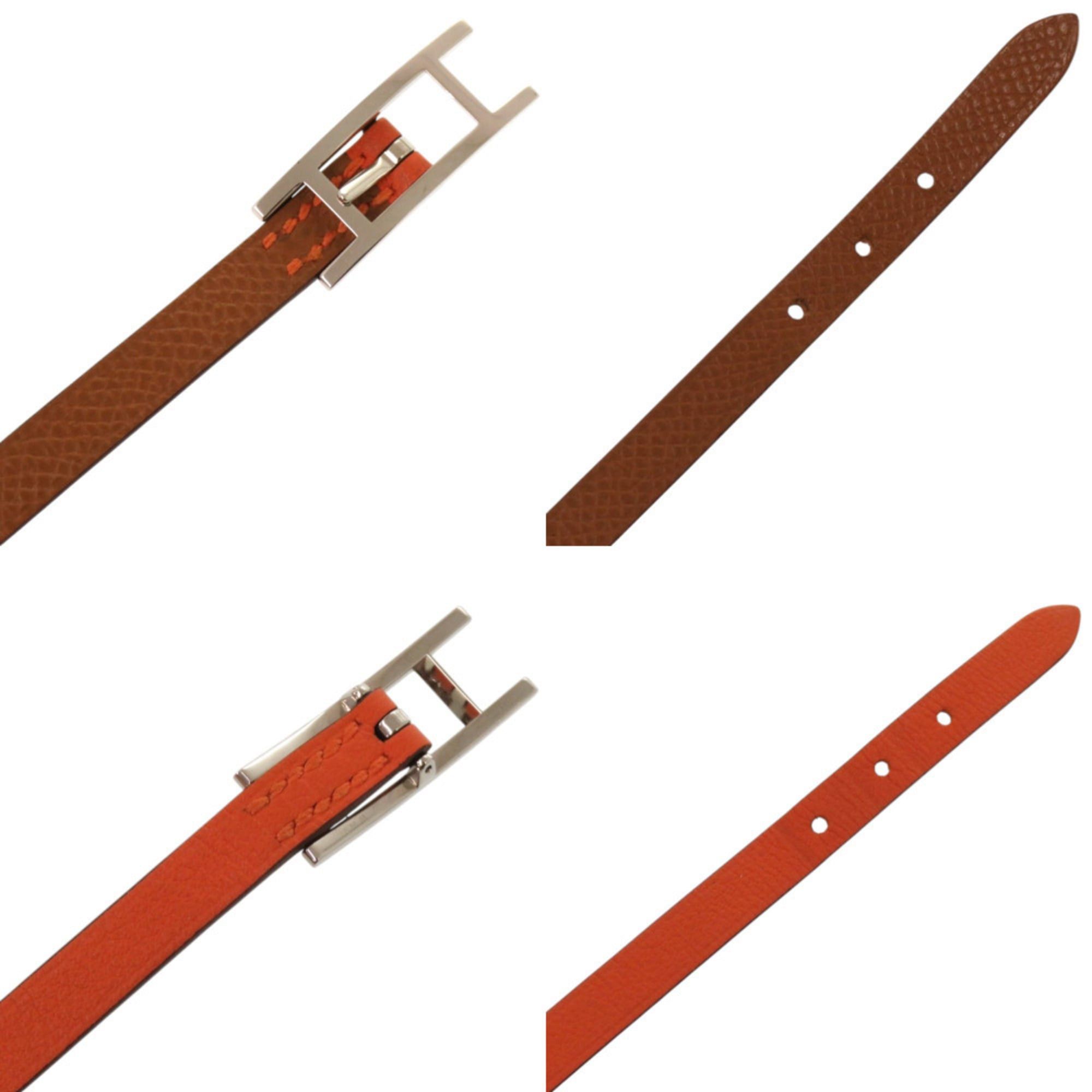 Hermes Excellent condition Hermès B-Api Double Tour Swift Metal Orange Bracelet 1791HERMES Size ONE SIZE - 9 Thumbnail