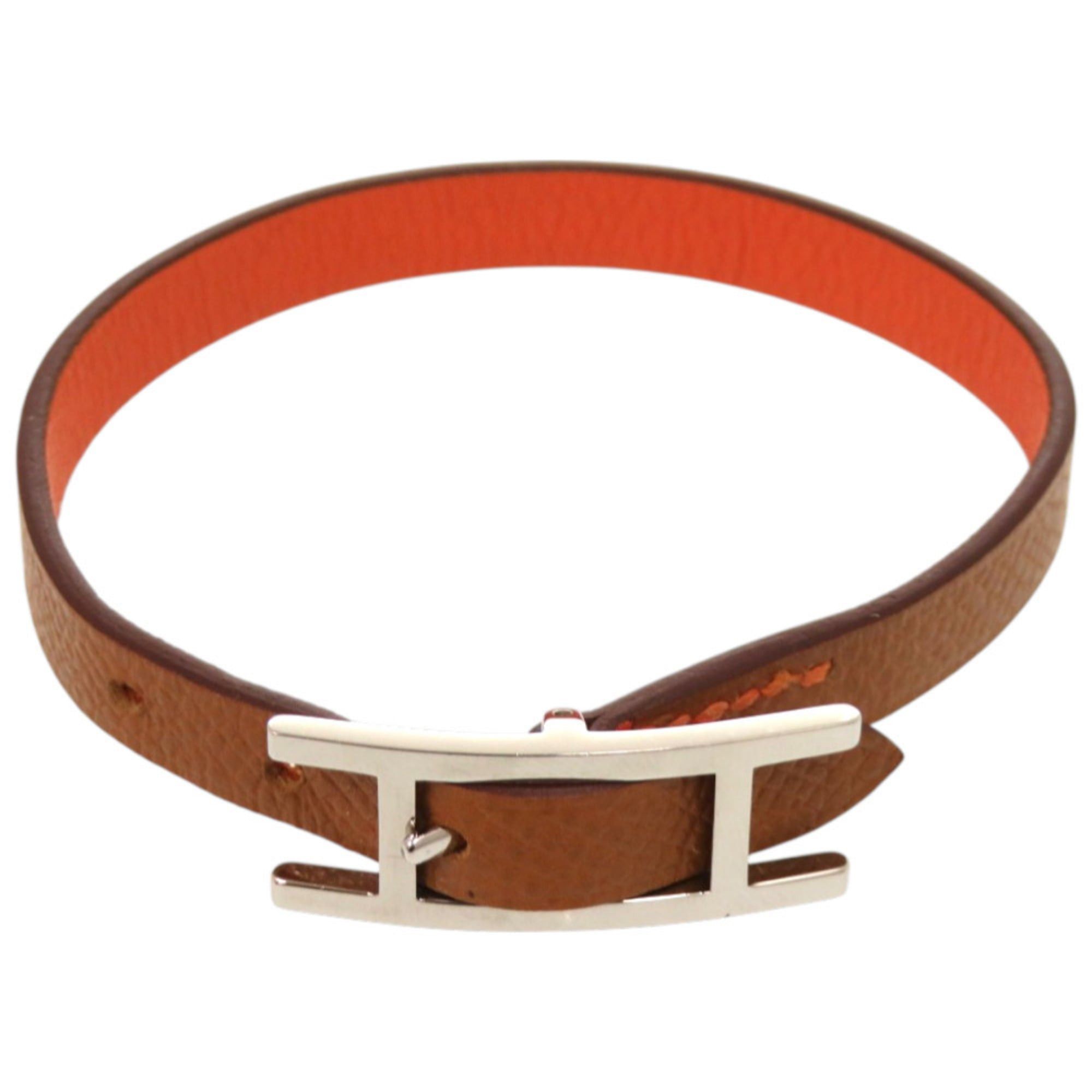 Hermes Excellent condition Hermès B-Api Double Tour Swift Metal Orange Bracelet 1791HERMES Size ONE SIZE - 4 Thumbnail