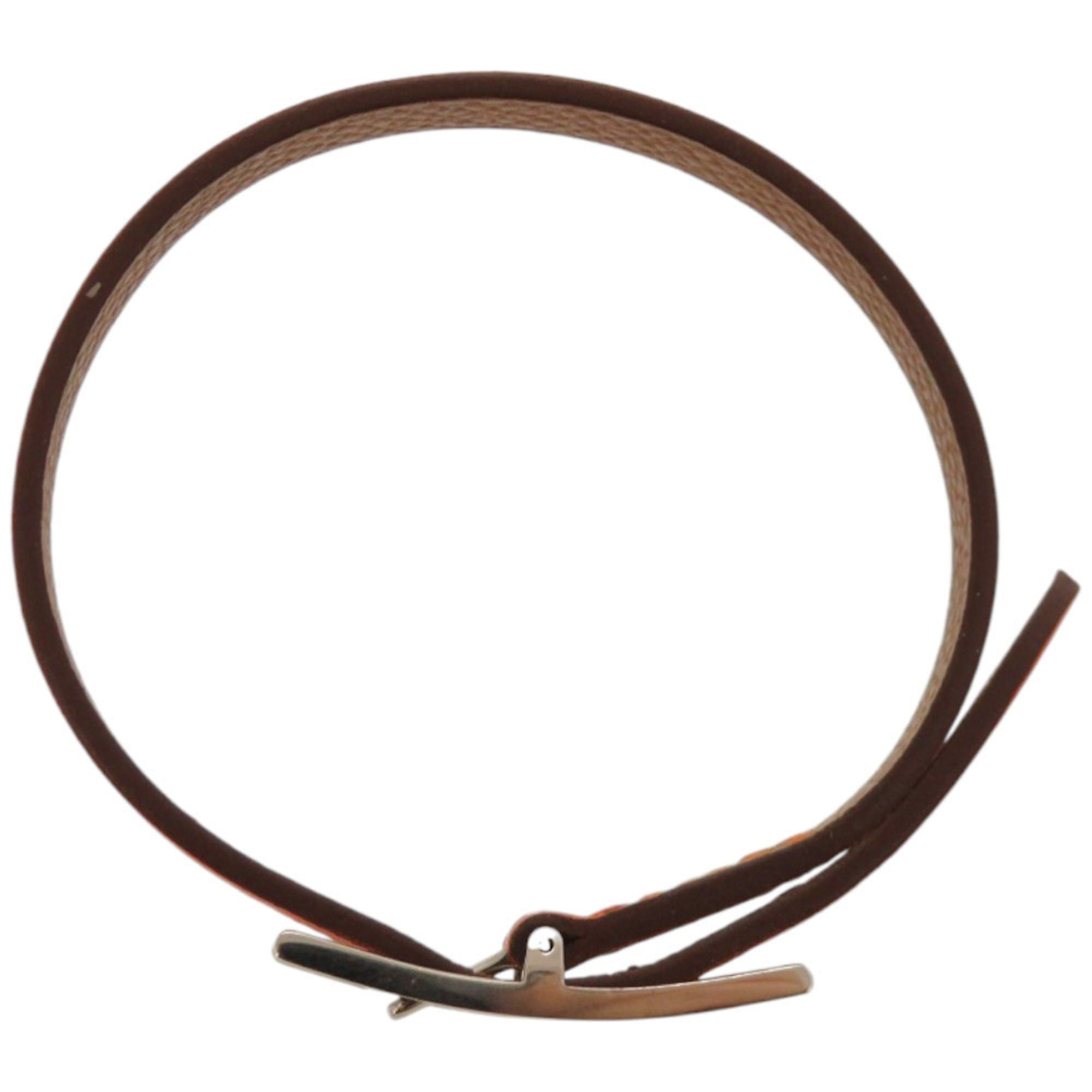 Hermes Excellent condition Hermès B-Api Double Tour Swift Metal Orange Bracelet 1791HERMES Size ONE SIZE - 3 Thumbnail