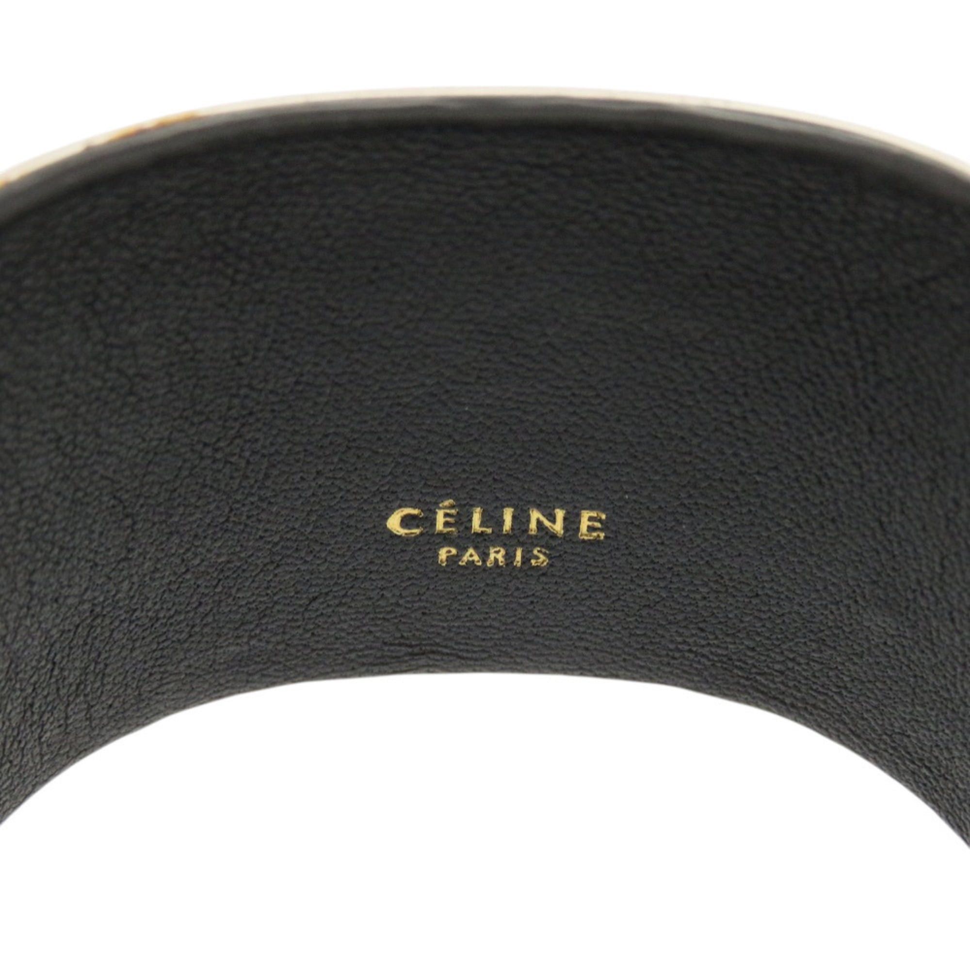 Celine Excellent condition Celine Manchette metal, leather and silver bangle 1232CELINE Size ONE SIZE - 6 Thumbnail