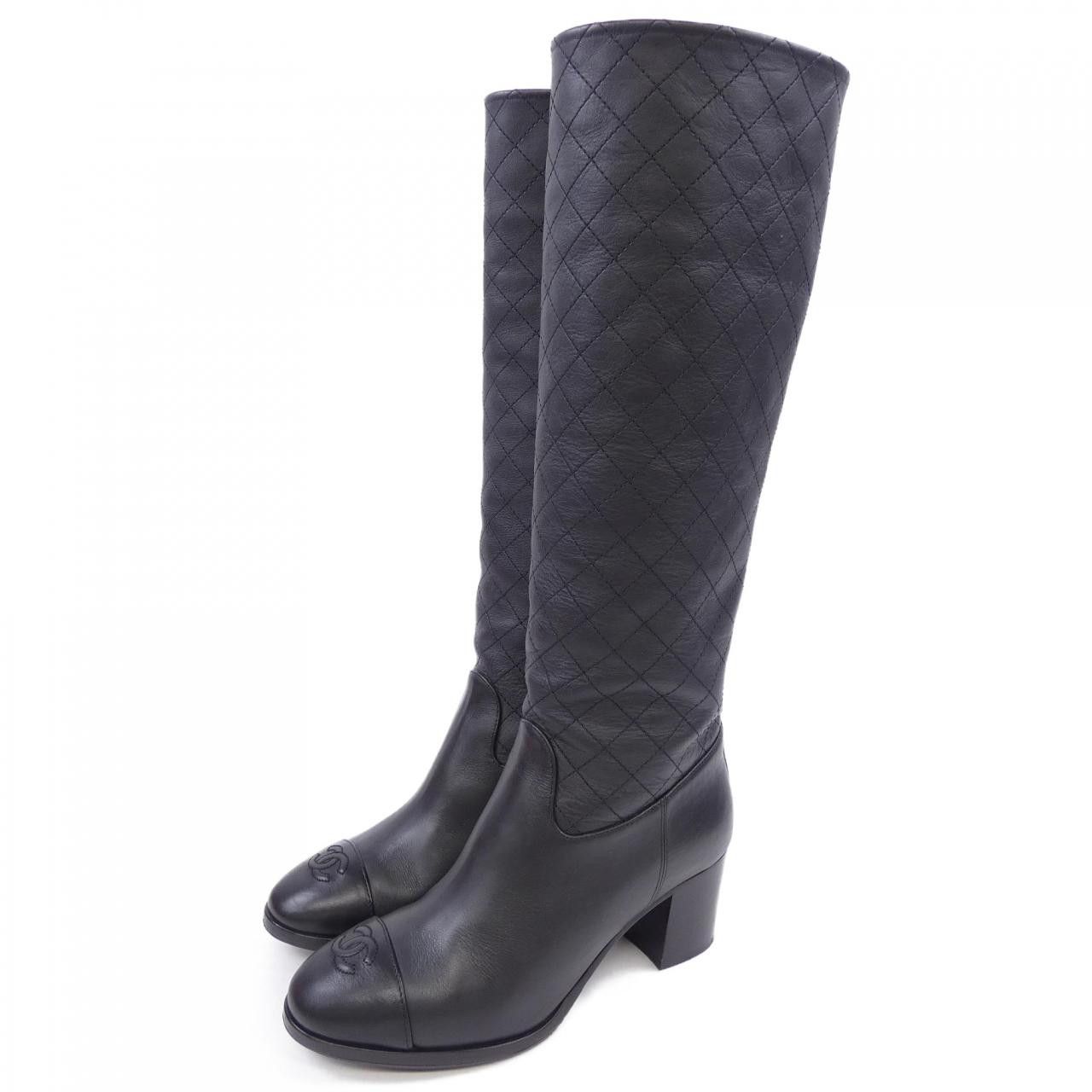Chanel Chanel Chanel G39248X56605 Calfskin Long Boots Leather Shoes G39248X56605 DUTY FREE for USA Size ONE SIZE - 3 Thumbnail