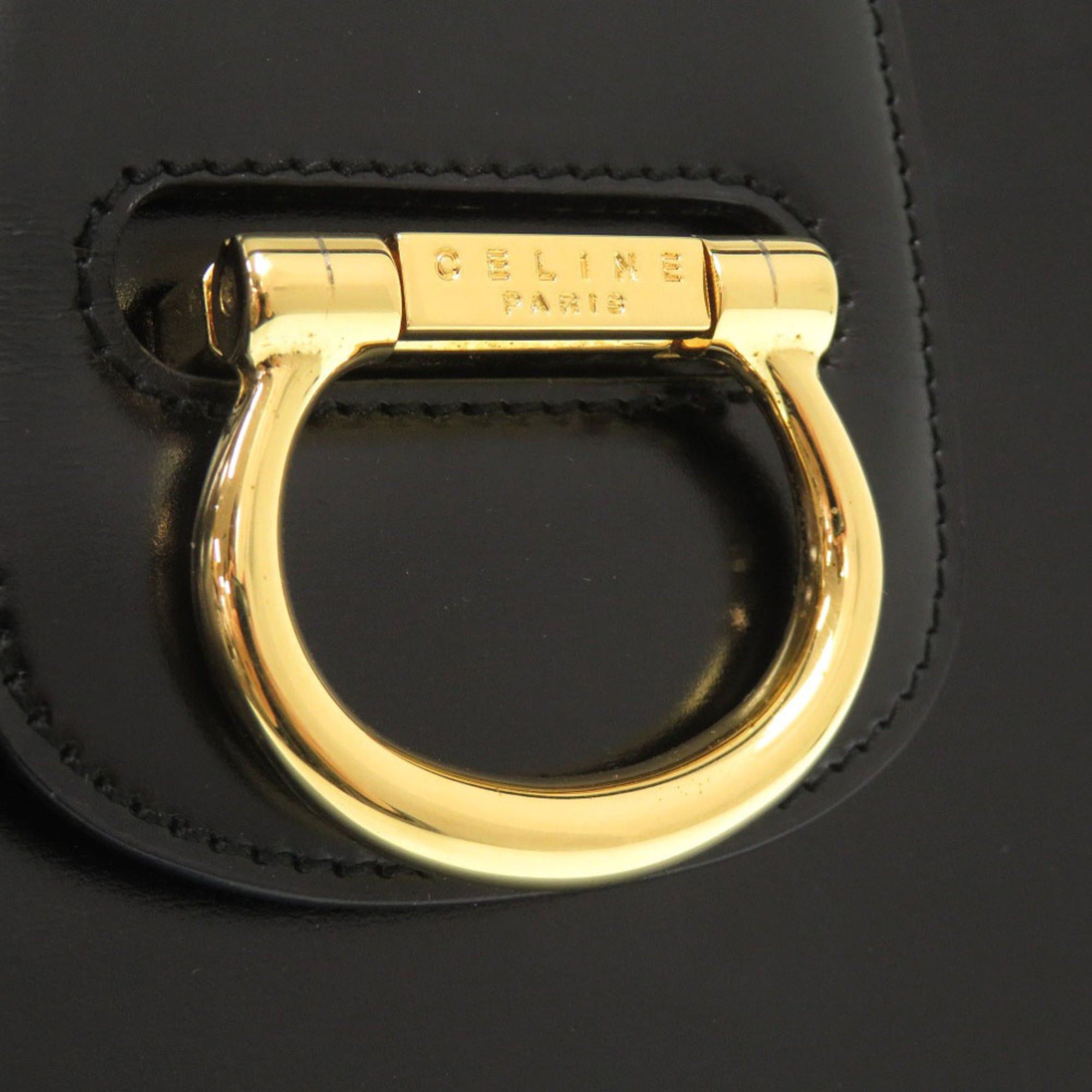 Celine Excellent condition Celine leather black shoulder bag 0247CELINE Size ONE SIZE - 8 Thumbnail