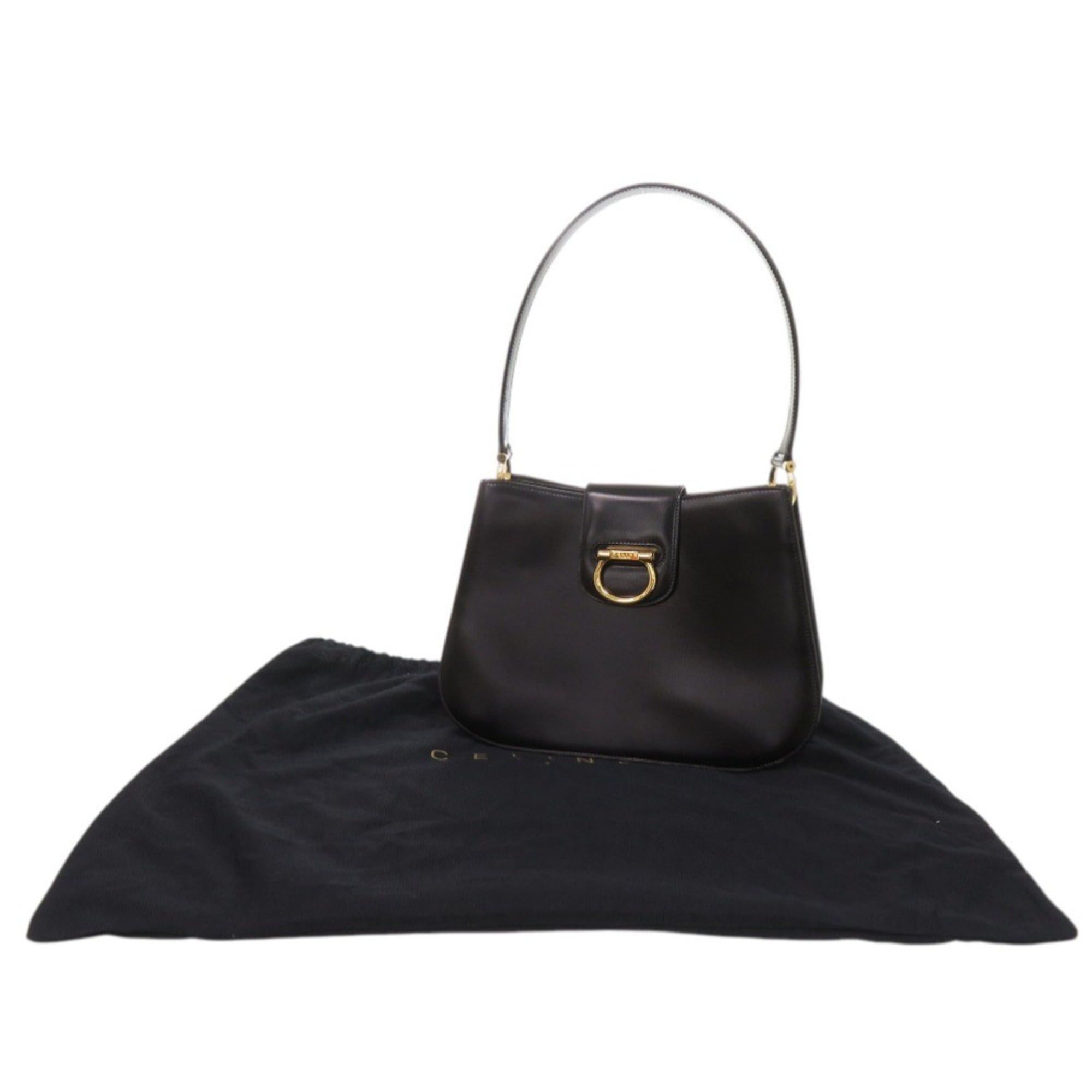 Celine Excellent condition Celine leather black shoulder bag 0247CELINE Size ONE SIZE - 2 Thumbnail