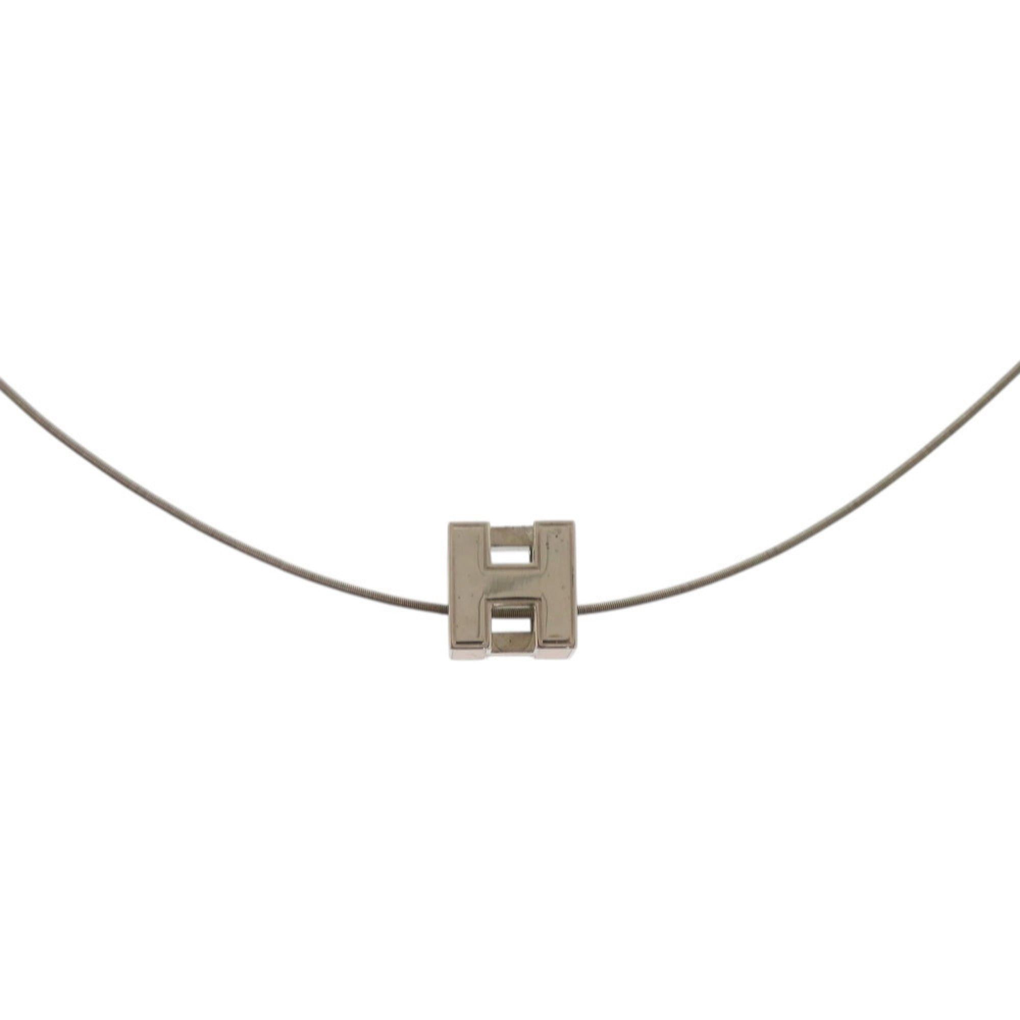 Hermes Excellent condition Hermès Carge d'Ache H Cube Metal Orange Necklace 0114HERMES Size ONE SIZE - 2 Thumbnail