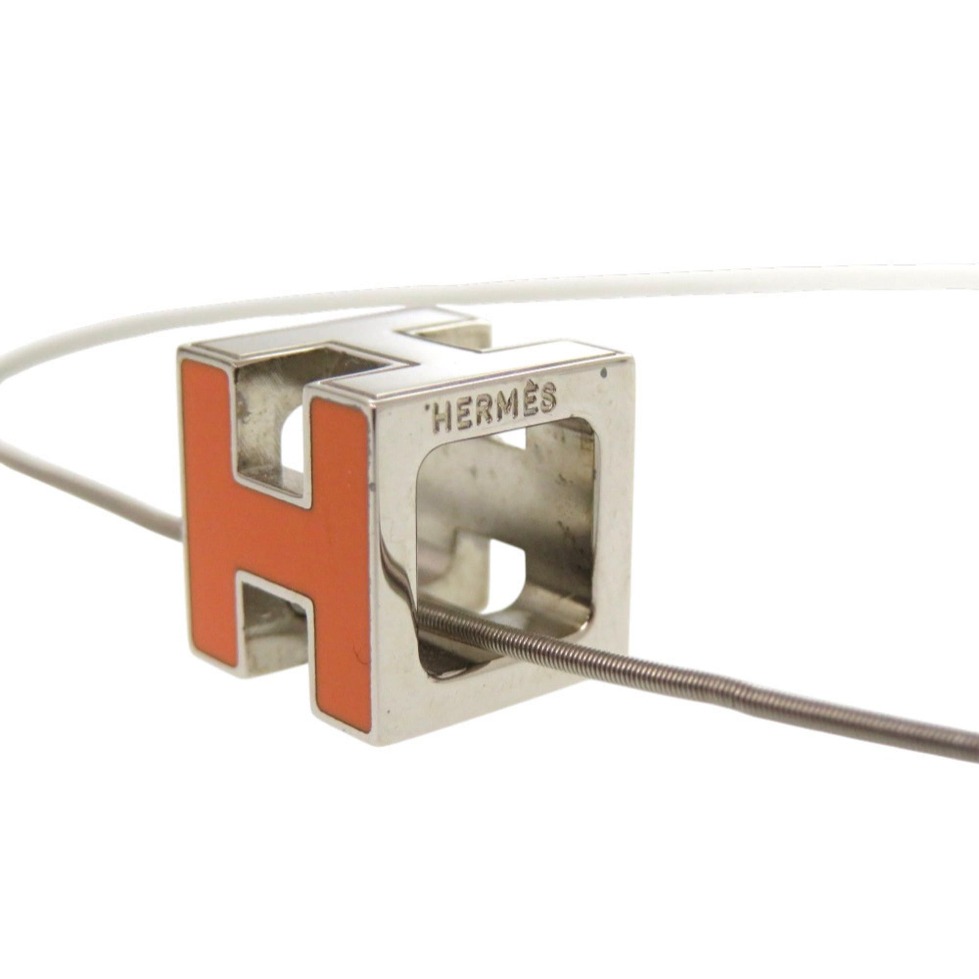 Hermes Excellent condition Hermès Carge d'Ache H Cube Metal Orange Necklace 0114HERMES Size ONE SIZE - 9 Thumbnail