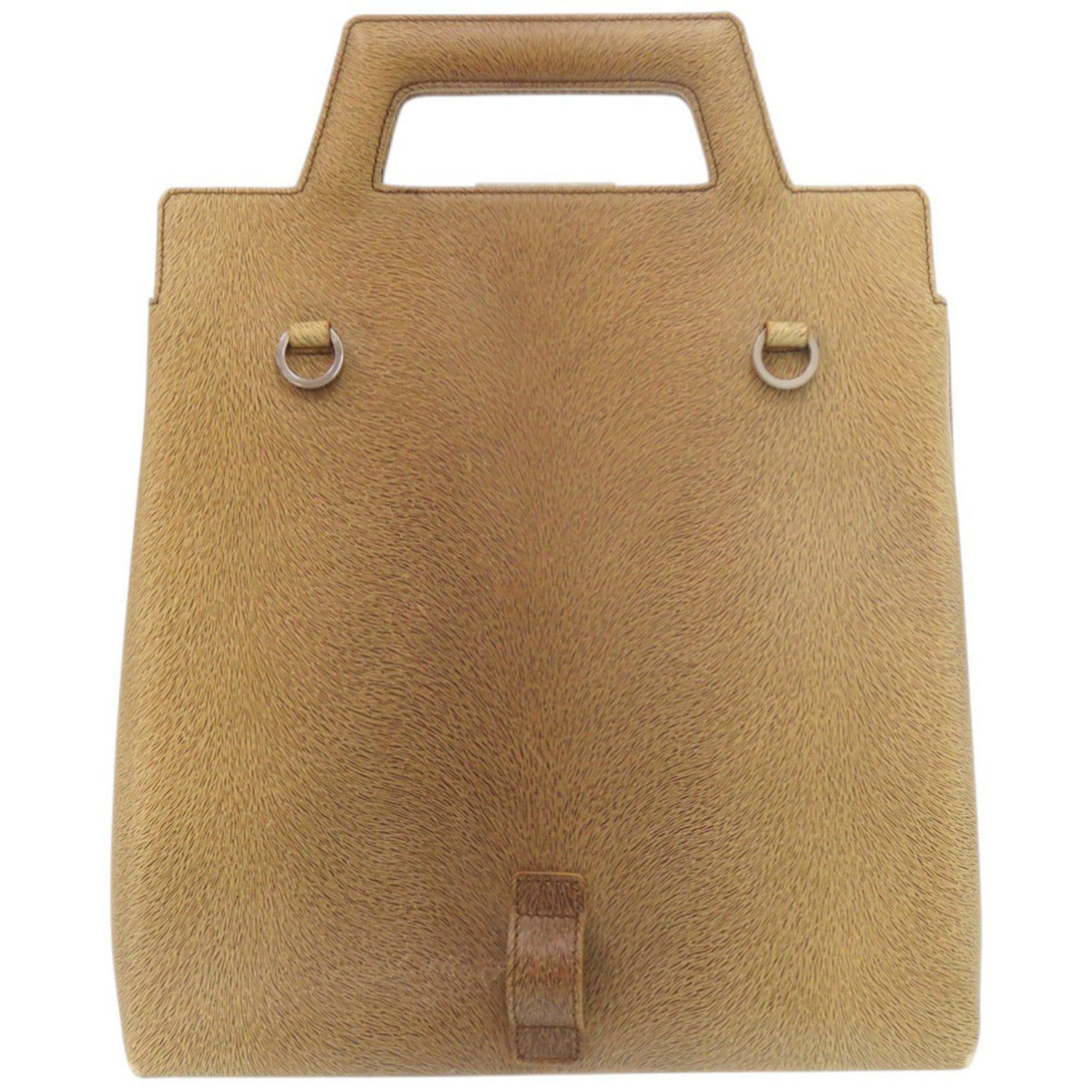 Salvatore Ferragamo Salvatore Ferragamo 3-Way Gancini DX-21 8674 Leather Brown Handbag/Backpack 0806Salvatore Size ONE SIZE - 2 Thumbnail