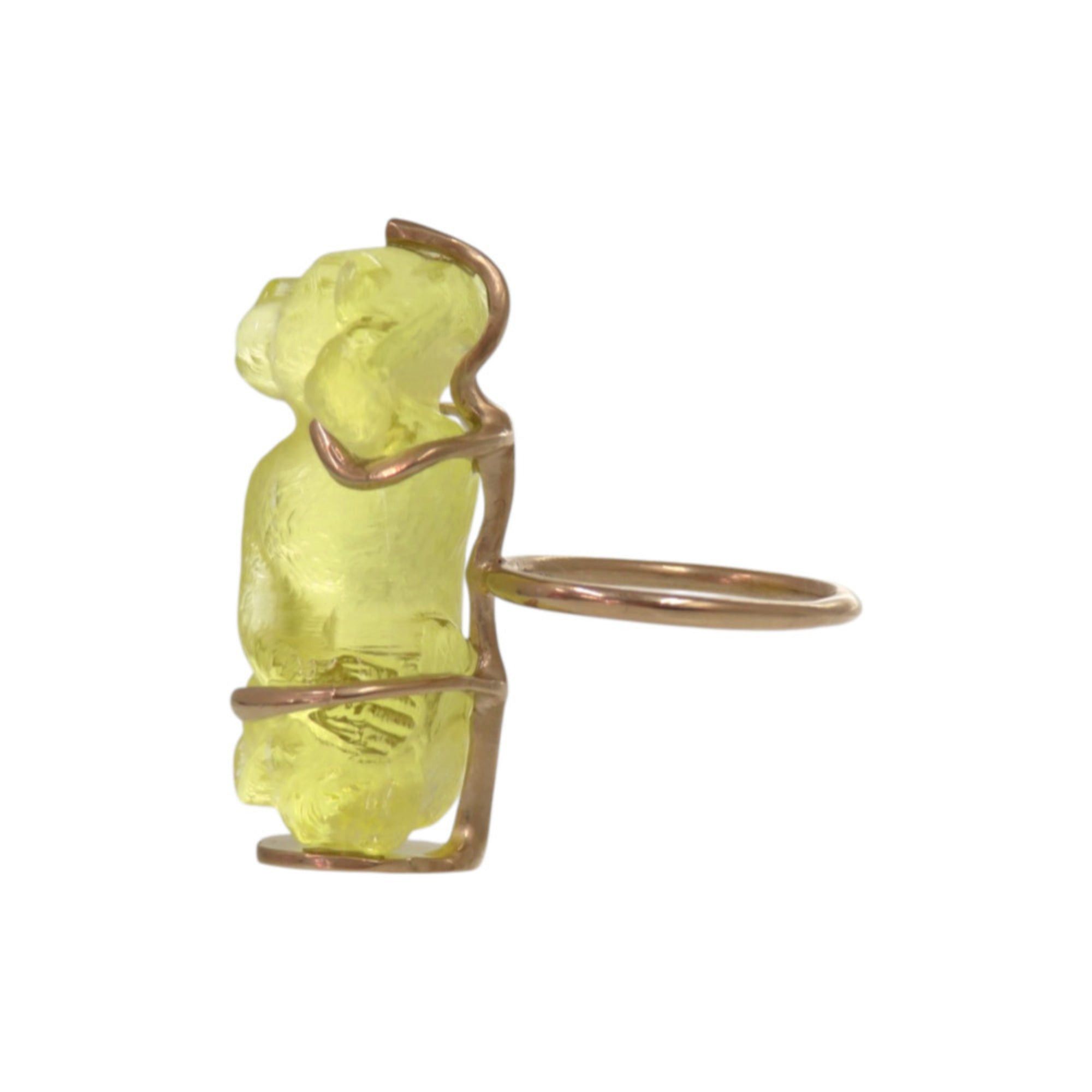 Dior Christian Dior Excellent condition Dior Monkey resin ring, approximately 1cm, yellow, 0055Dior Size ONE SIZE - 3 Thumbnail