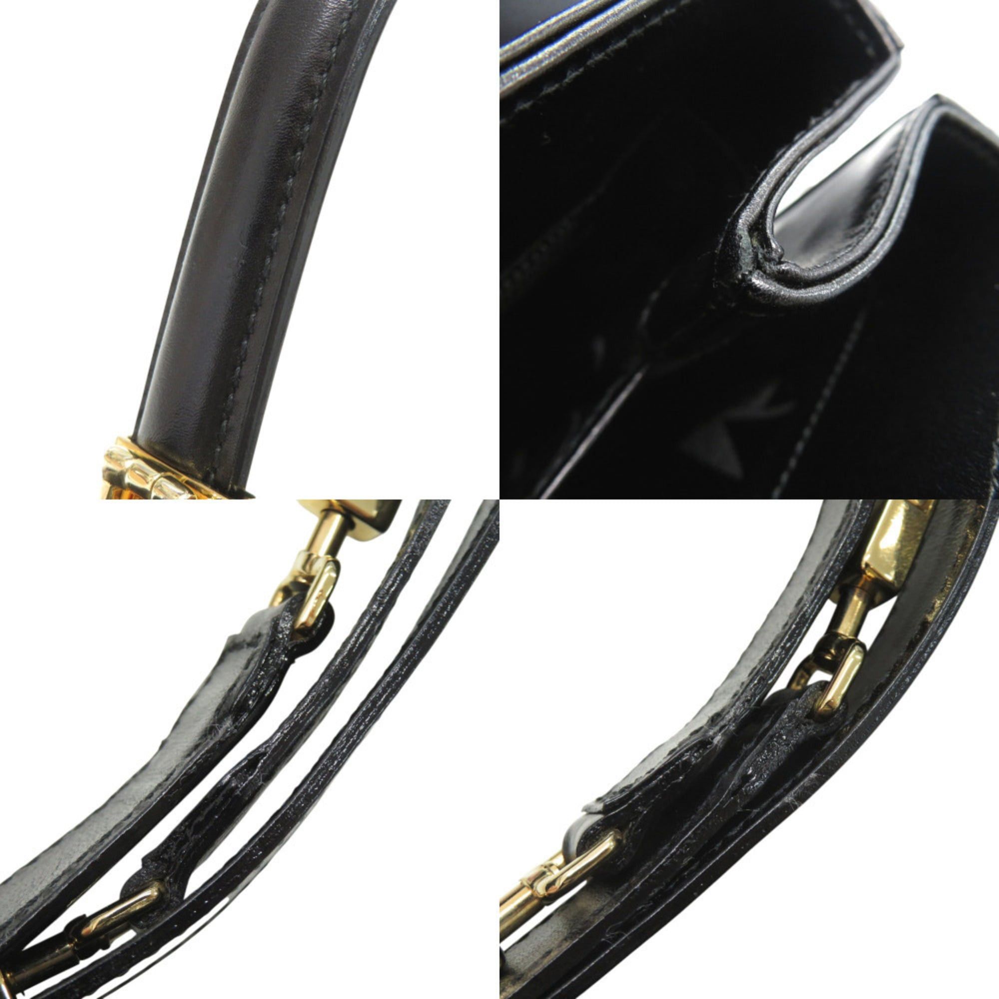 Salvatore Ferragamo Excellent condition Salvatore Ferragamo Gancini leather black 2-way handbag/shoulder bag, 0003Salvatore Size ONE SIZE - 10 Thumbnail