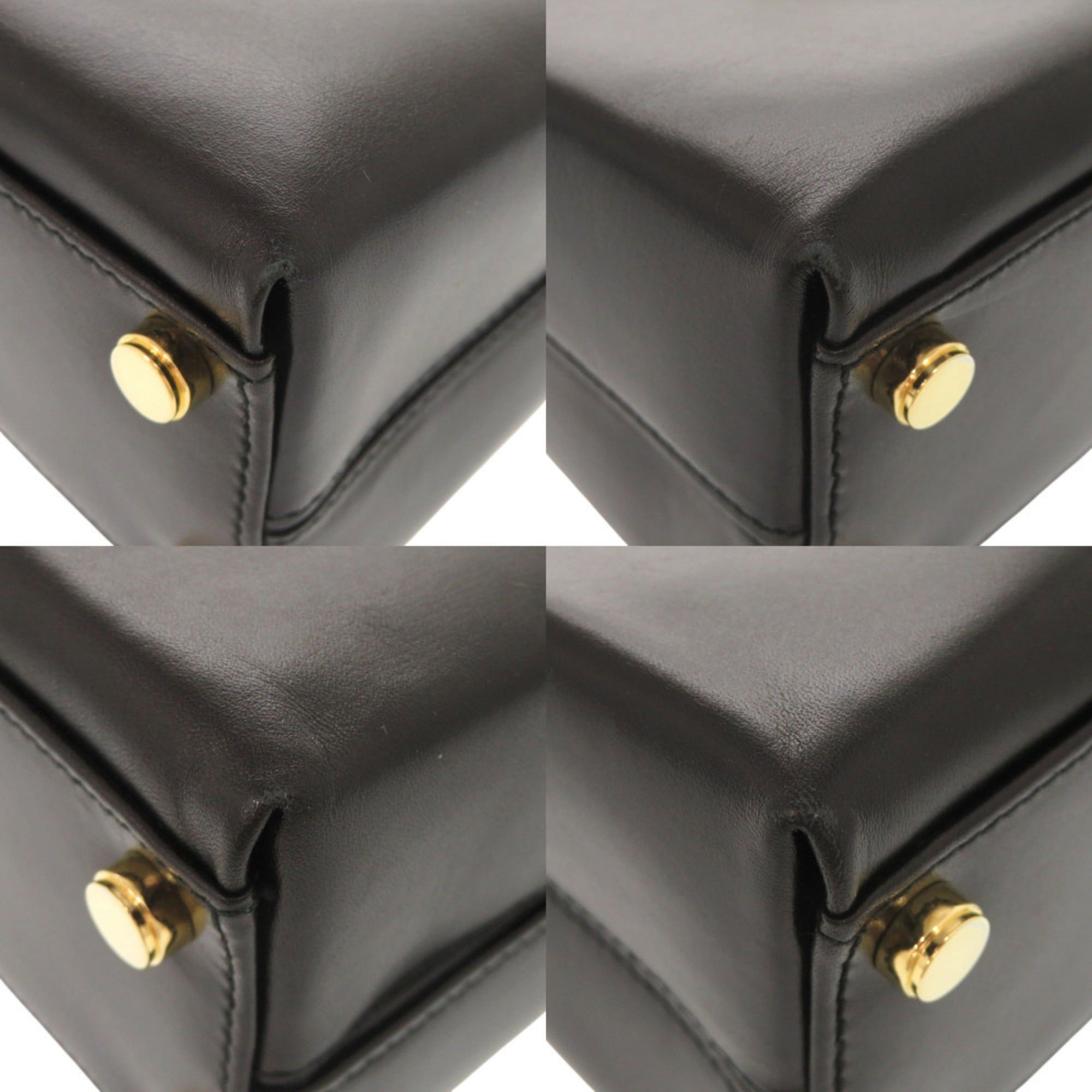 Salvatore Ferragamo Excellent condition Salvatore Ferragamo Gancini leather black 2-way handbag/shoulder bag, 0003Salvatore Size ONE SIZE - 5 Thumbnail