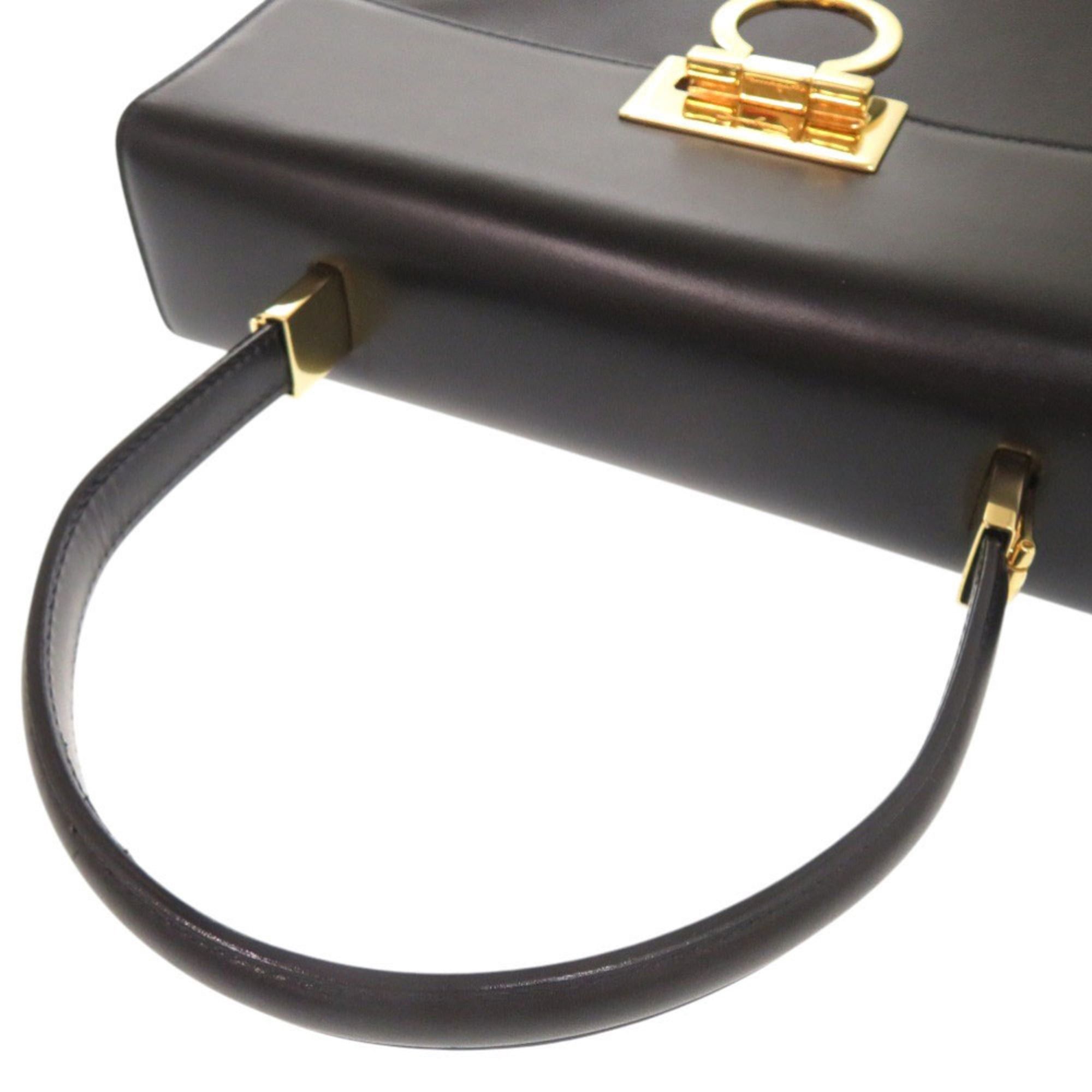 Salvatore Ferragamo Excellent condition Salvatore Ferragamo Gancini leather black 2-way handbag/shoulder bag, 0003Salvatore Size ONE SIZE - 6 Thumbnail