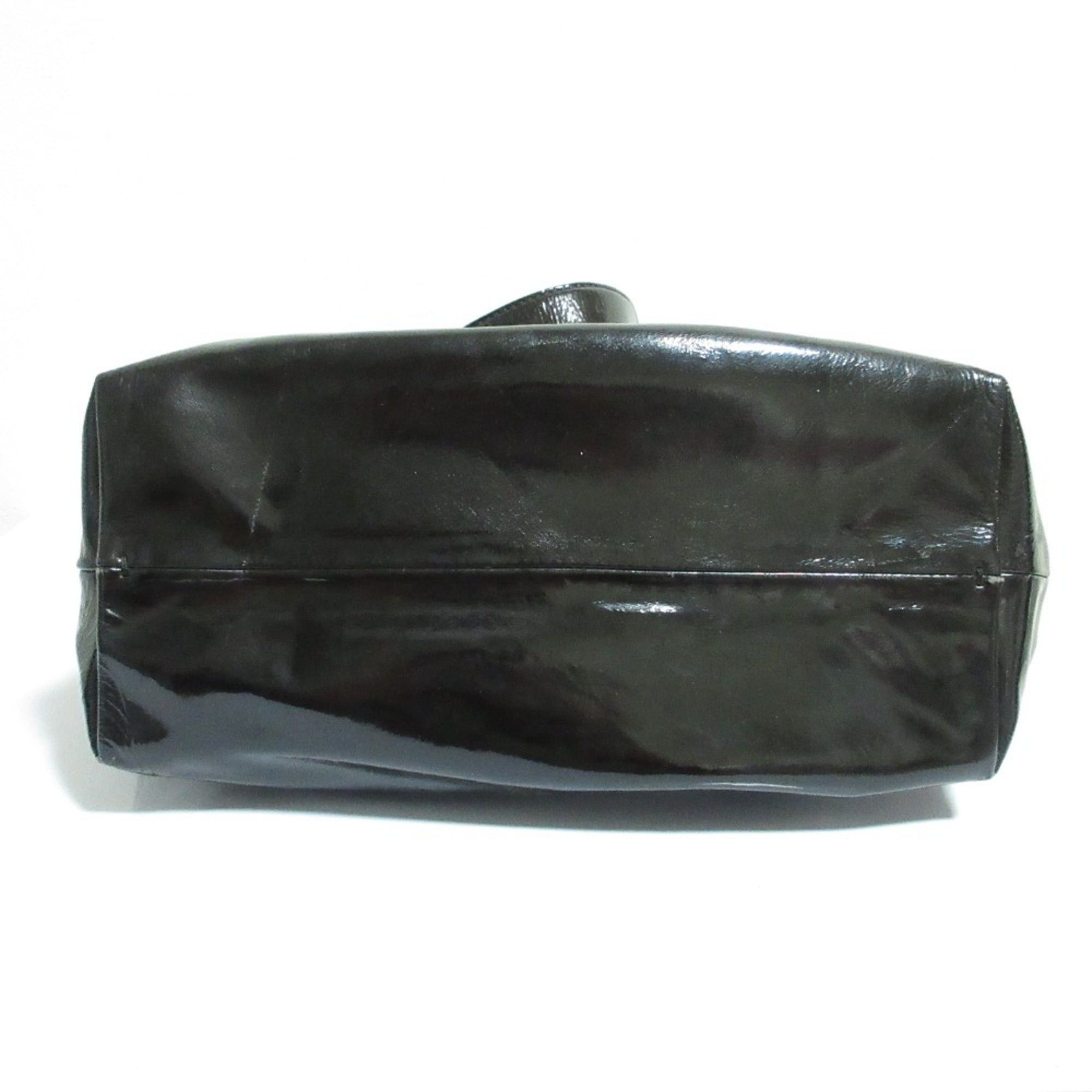 Celine Good condition Celine enamel chain tote bag in black. Women's. Luxs. Pre-owned brand. Size ONE SIZE - 4 Thumbnail