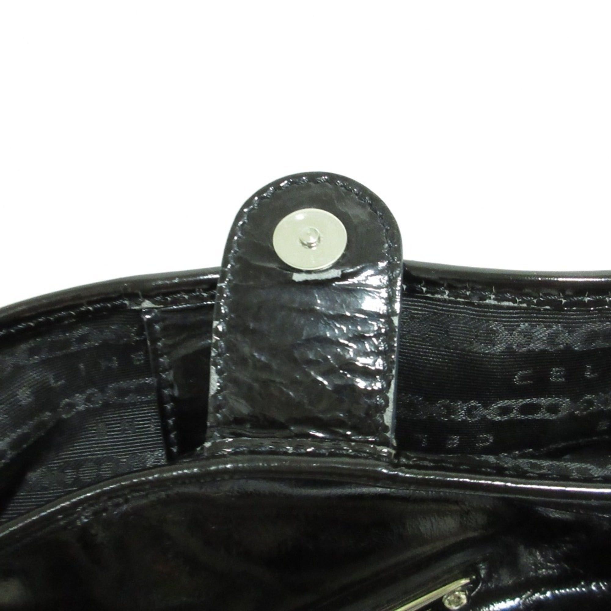 Celine Good condition Celine enamel chain tote bag in black. Women's. Luxs. Pre-owned brand. Size ONE SIZE - 19 Thumbnail