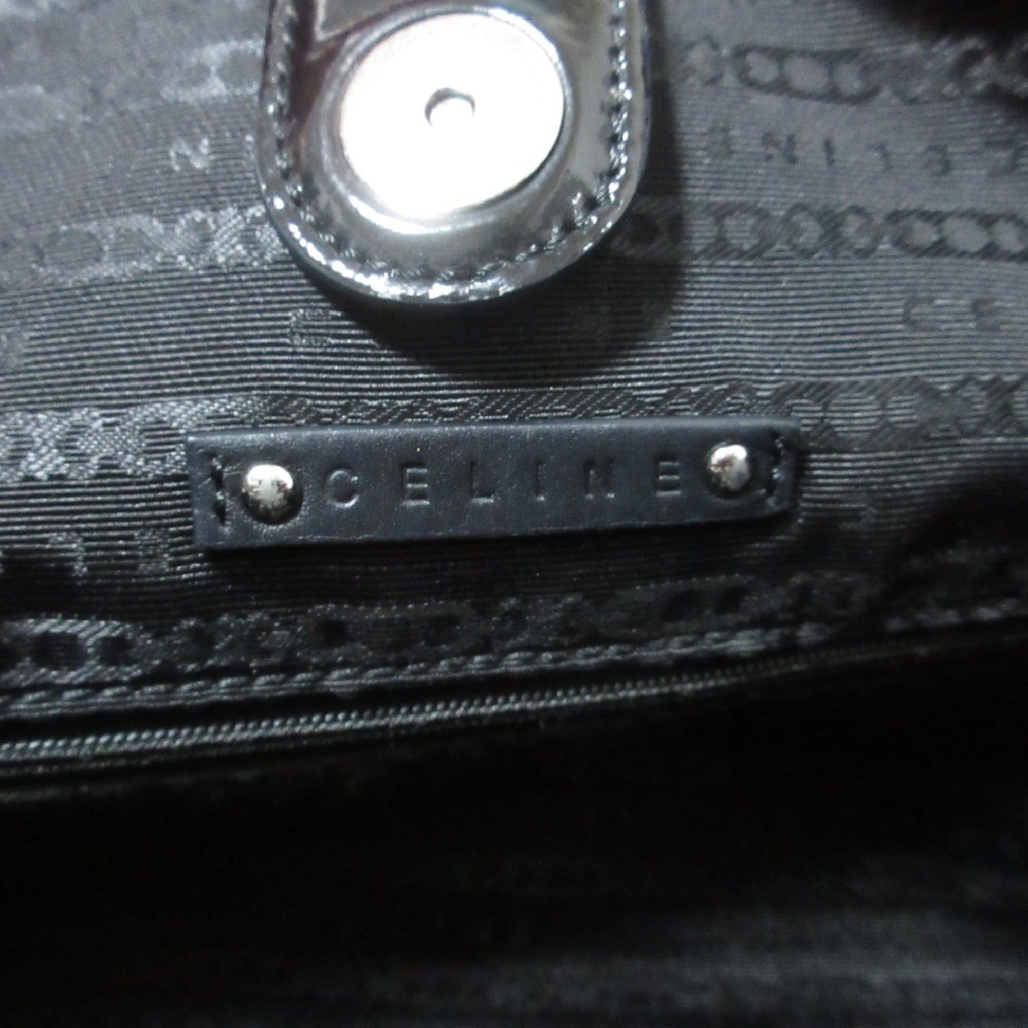 Celine Good condition Celine enamel chain tote bag in black. Women's. Luxs. Pre-owned brand. Size ONE SIZE - 9 Thumbnail