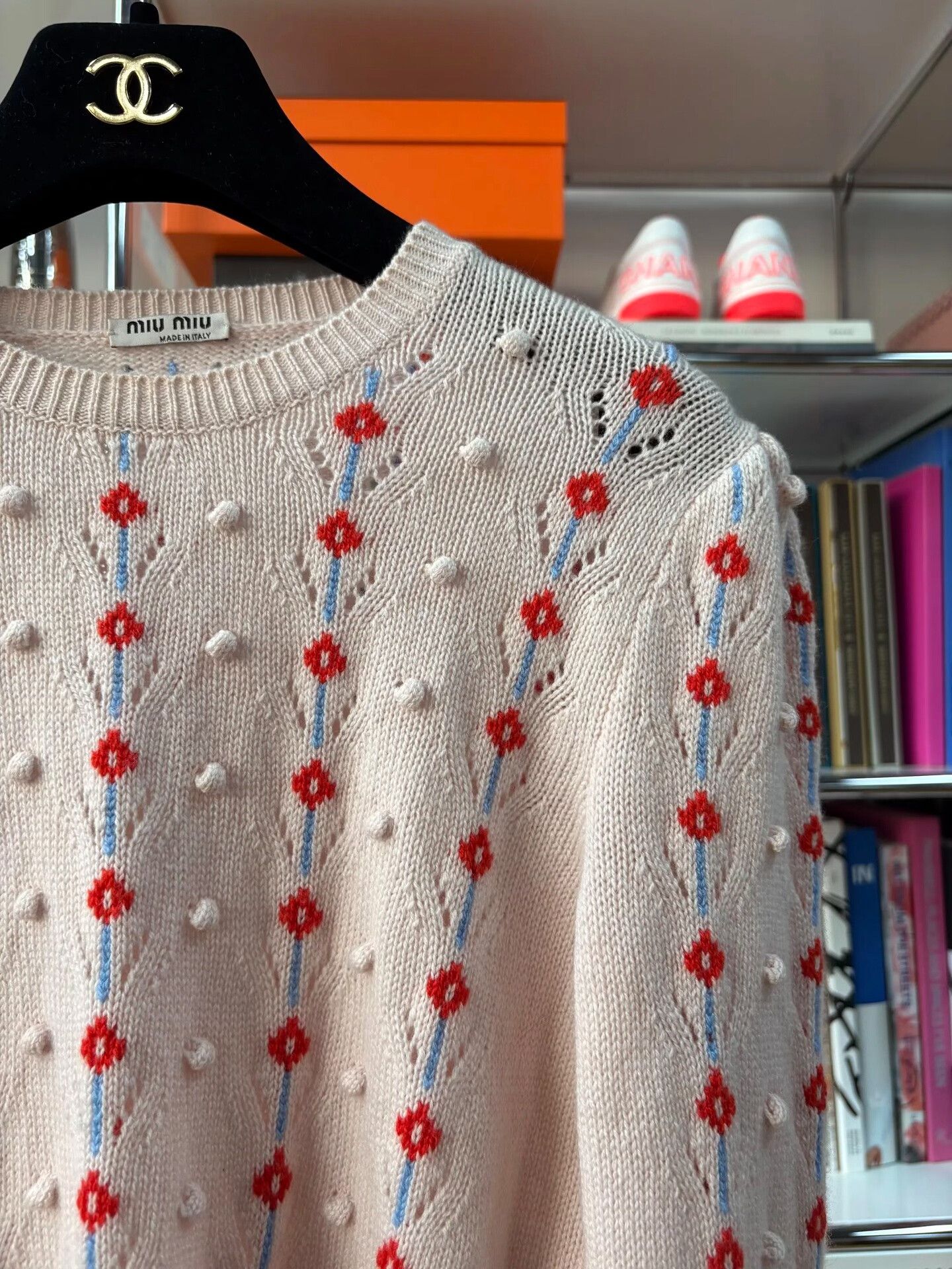 Miu Miu Miu Miu 3D Floral Pink Knit Top Size S / US 4 / IT 40 - 3 Thumbnail