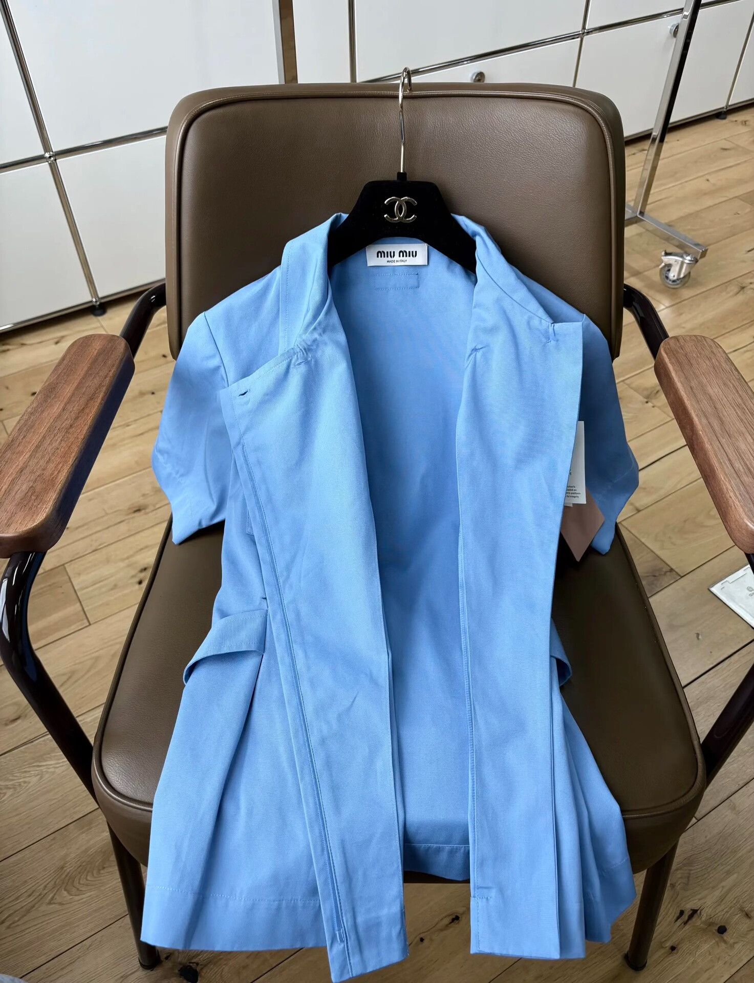 Miu Miu Miu Miu 25SS Blue Short-Sleeve Shirt Size XS / US 0-2 / IT 36-38 - 3 Thumbnail