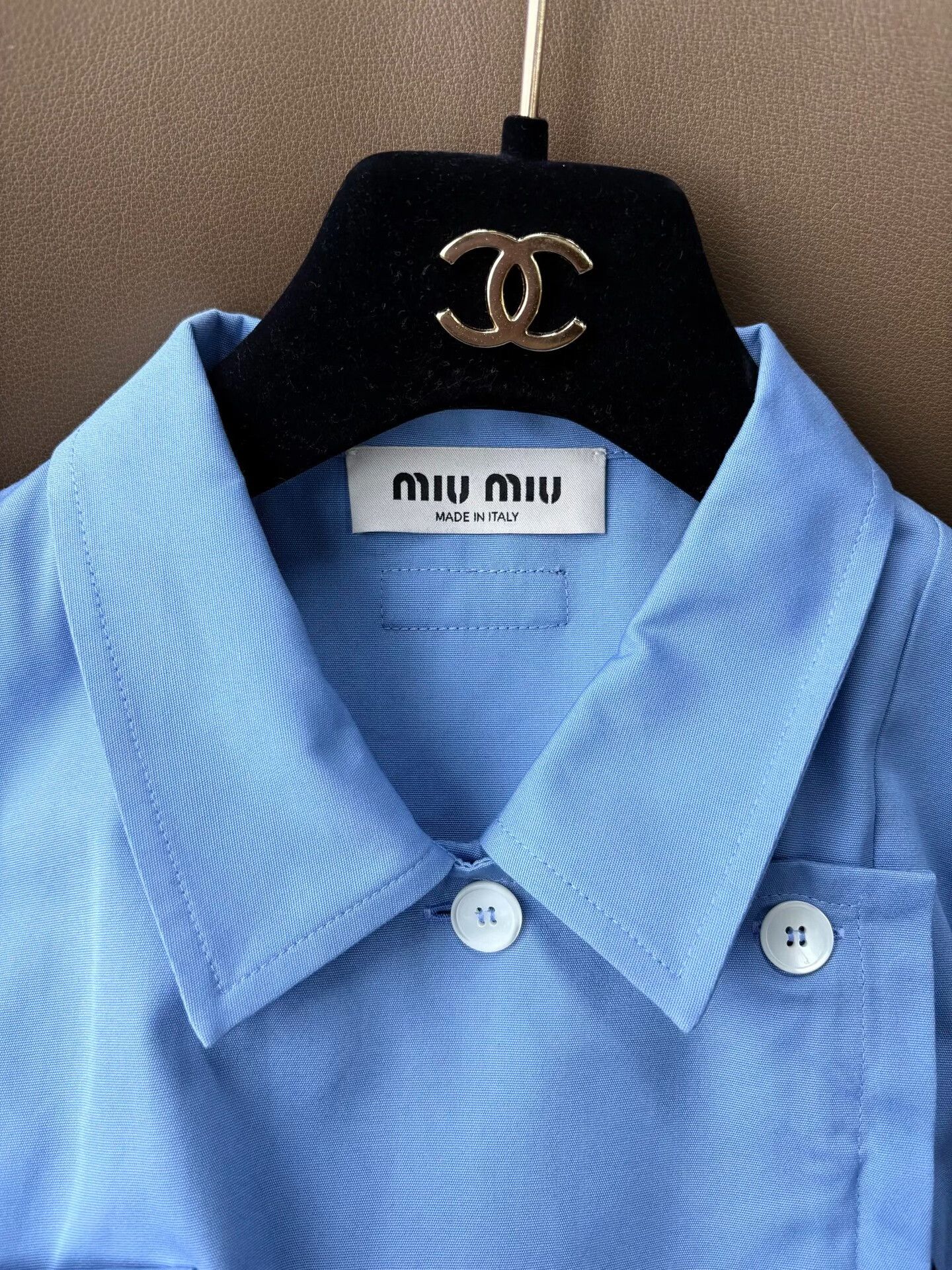 Miu Miu Miu Miu 25SS Blue Short-Sleeve Shirt Size XS / US 0-2 / IT 36-38 - 4 Thumbnail